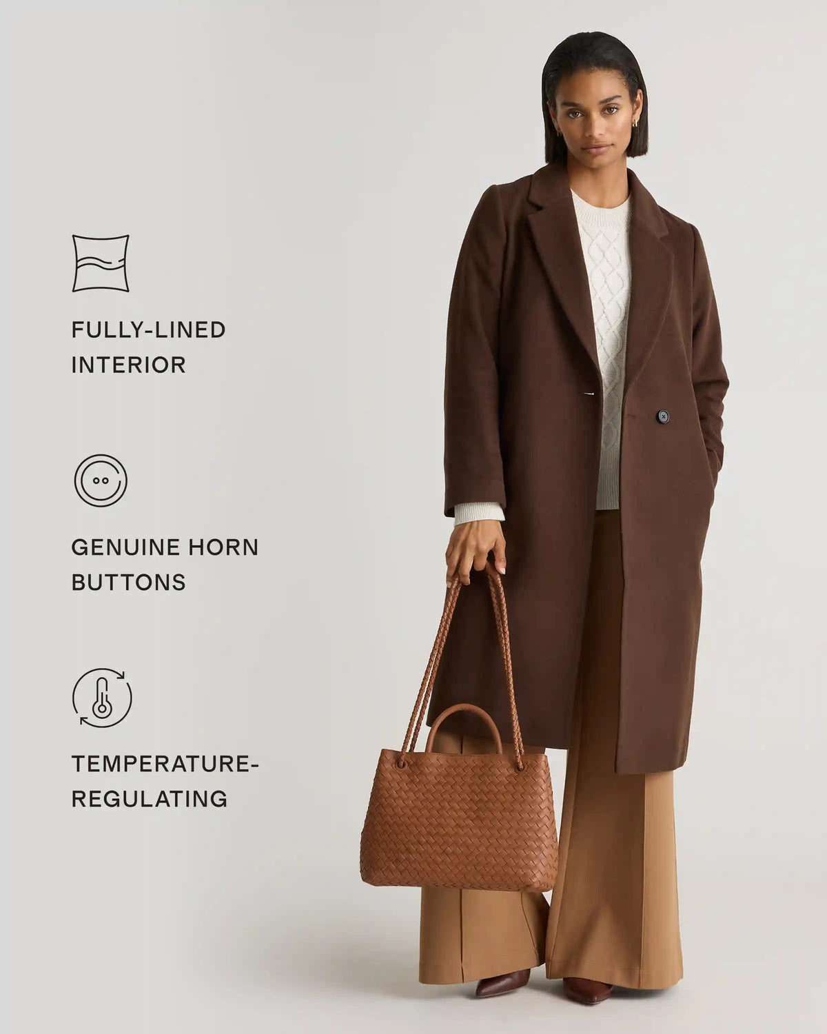 Italian Wool Classic Single-Breasted Coat