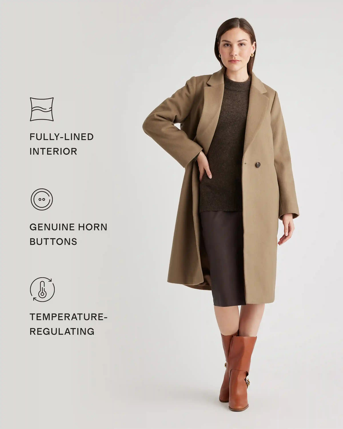 Italian Wool Classic Single-Breasted Coat