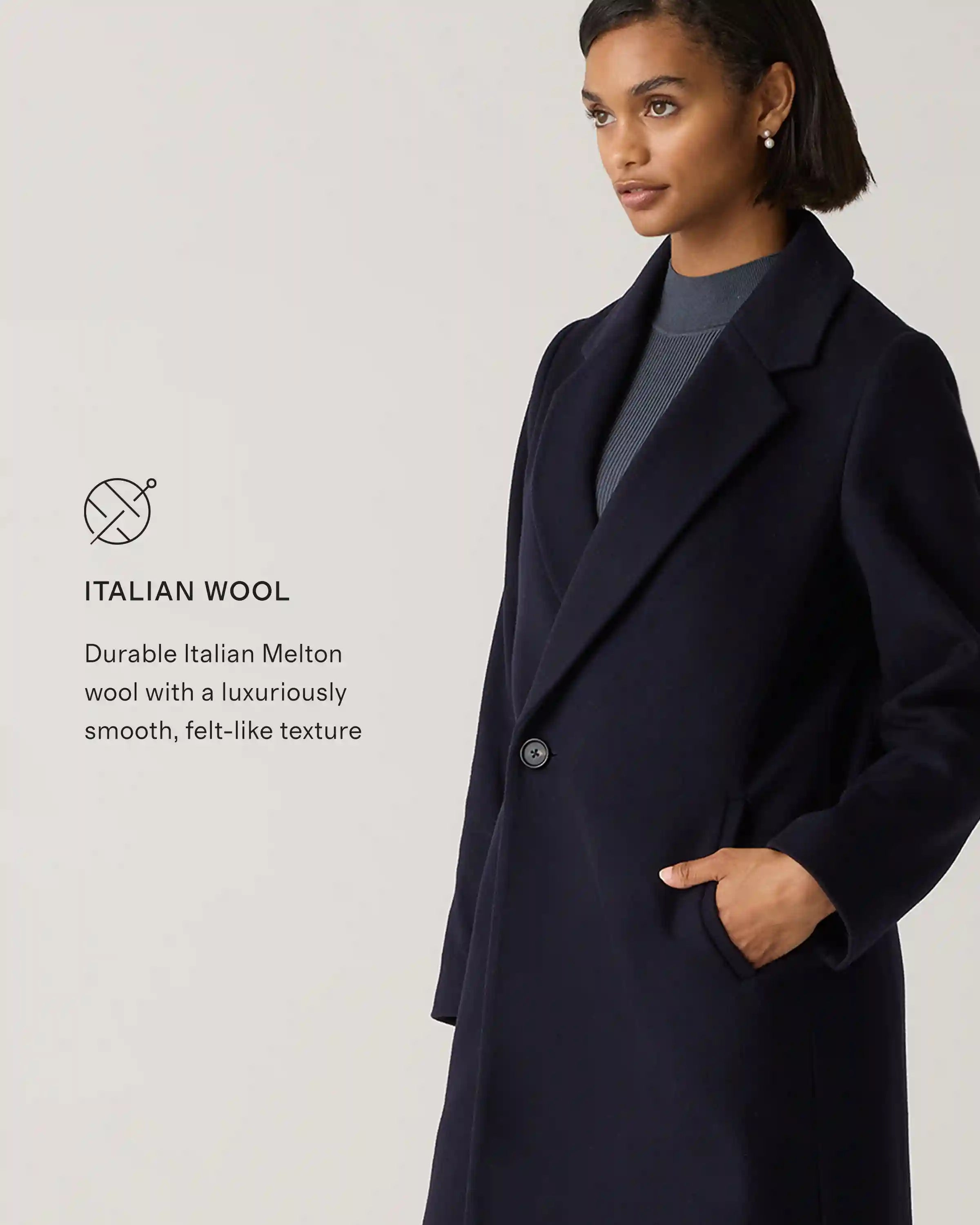 Italian Wool Double-Breasted Slouch Coat