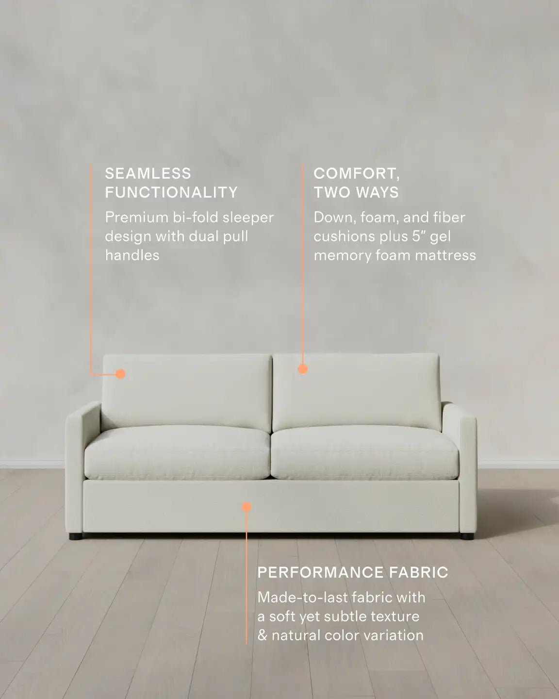 Brennan Sleeper Sofa in Performance Basketweave