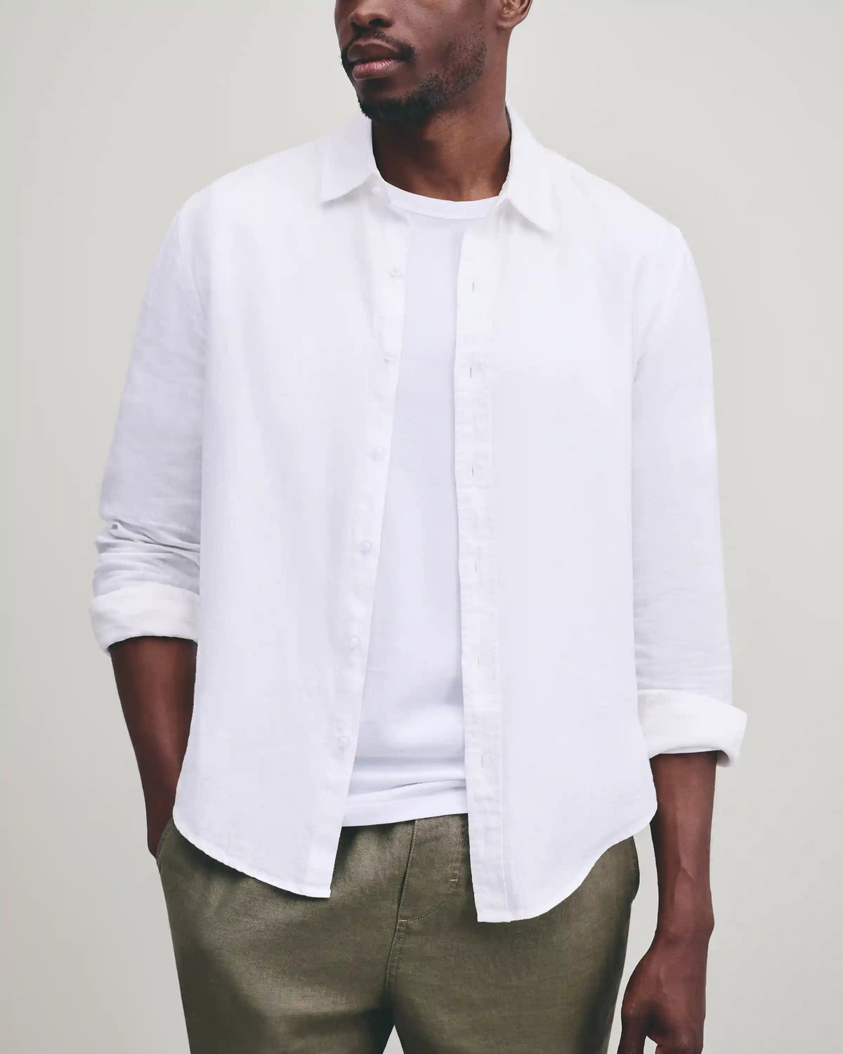 100% European Linen Relaxed Long Sleeve Shirt