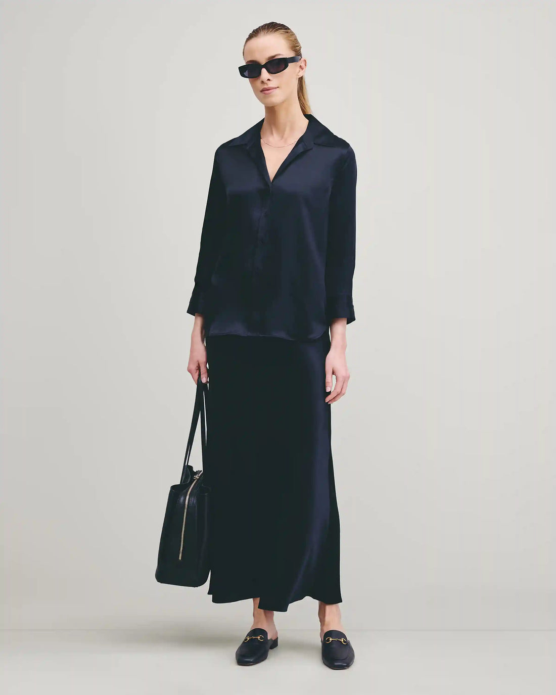 100% Washable Silk Three-Quarter Sleeve Shirt