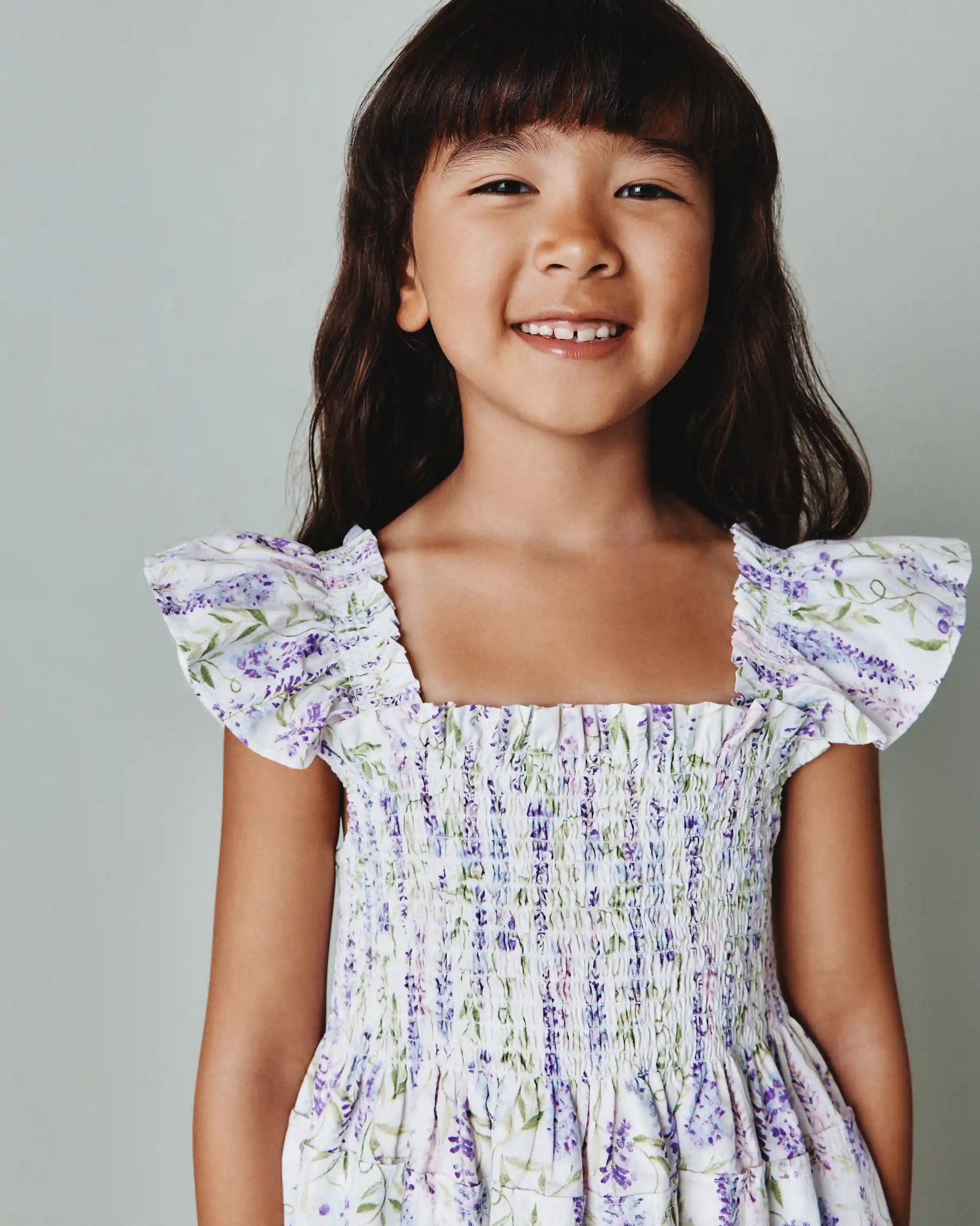 100% Organic Cotton Poplin Smocked Dress