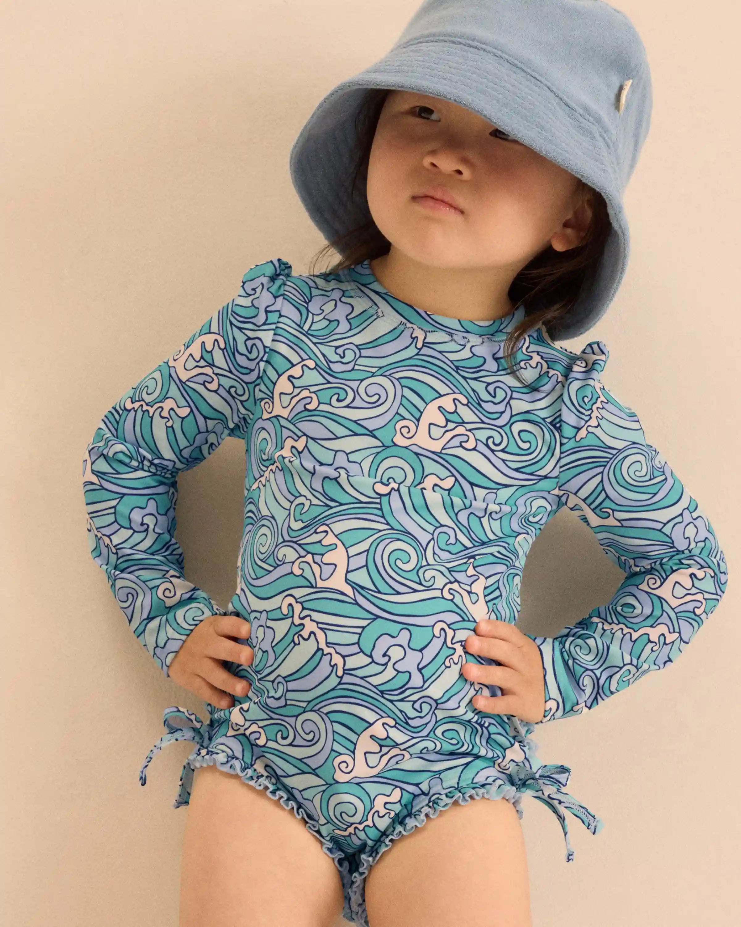 Long Sleeve Tie One-Piece Swimsuit