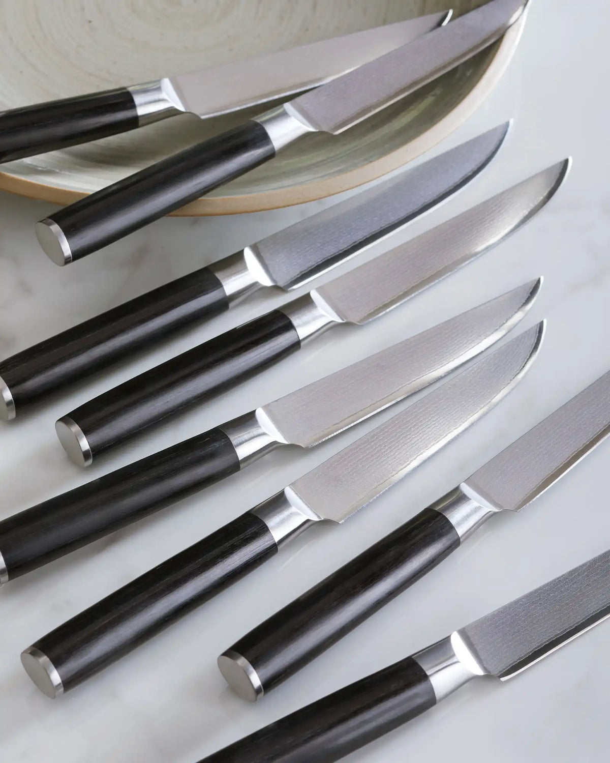 Essential Japanese Damascus Steel Steak Knife, Set of 8