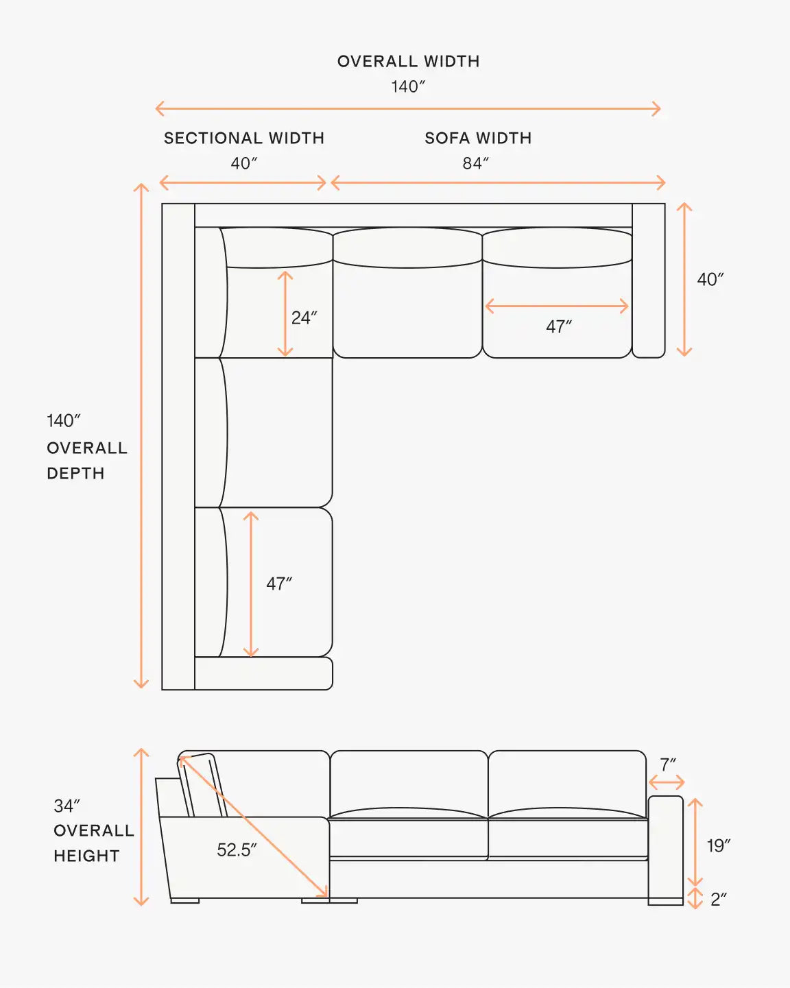 Stillman L Sectional in Leather