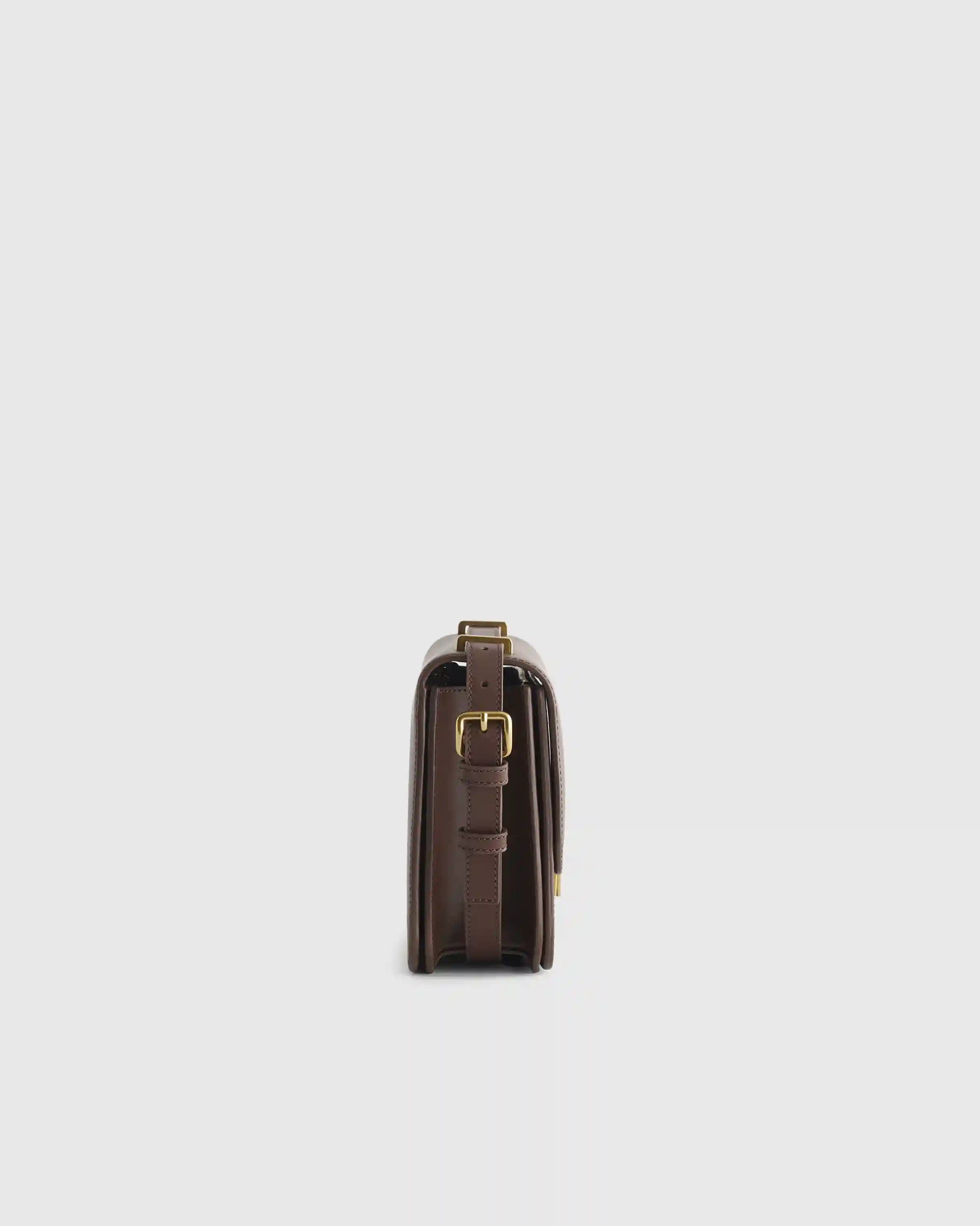 Italian Leather Box Shoulder Bag