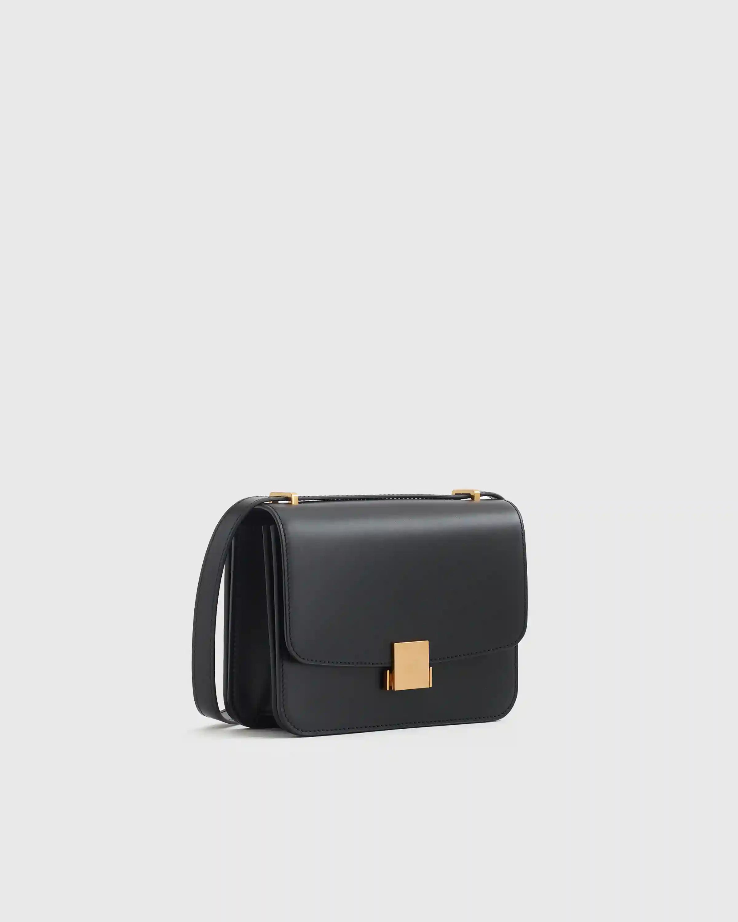Italian Leather Box Shoulder Bag