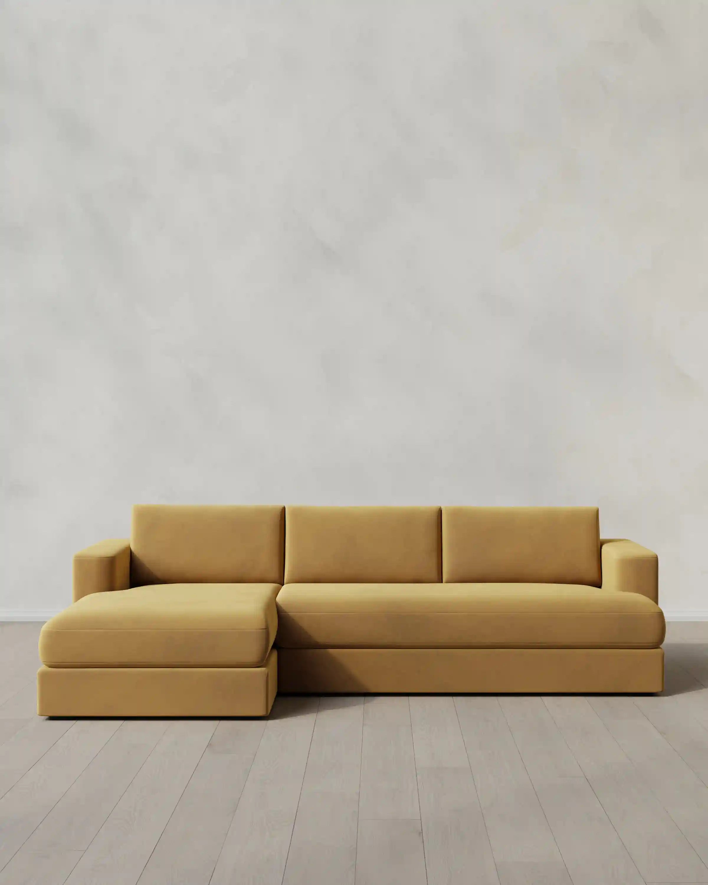 Sierra Curved Arm Chaise Sectional in Performance Velvet