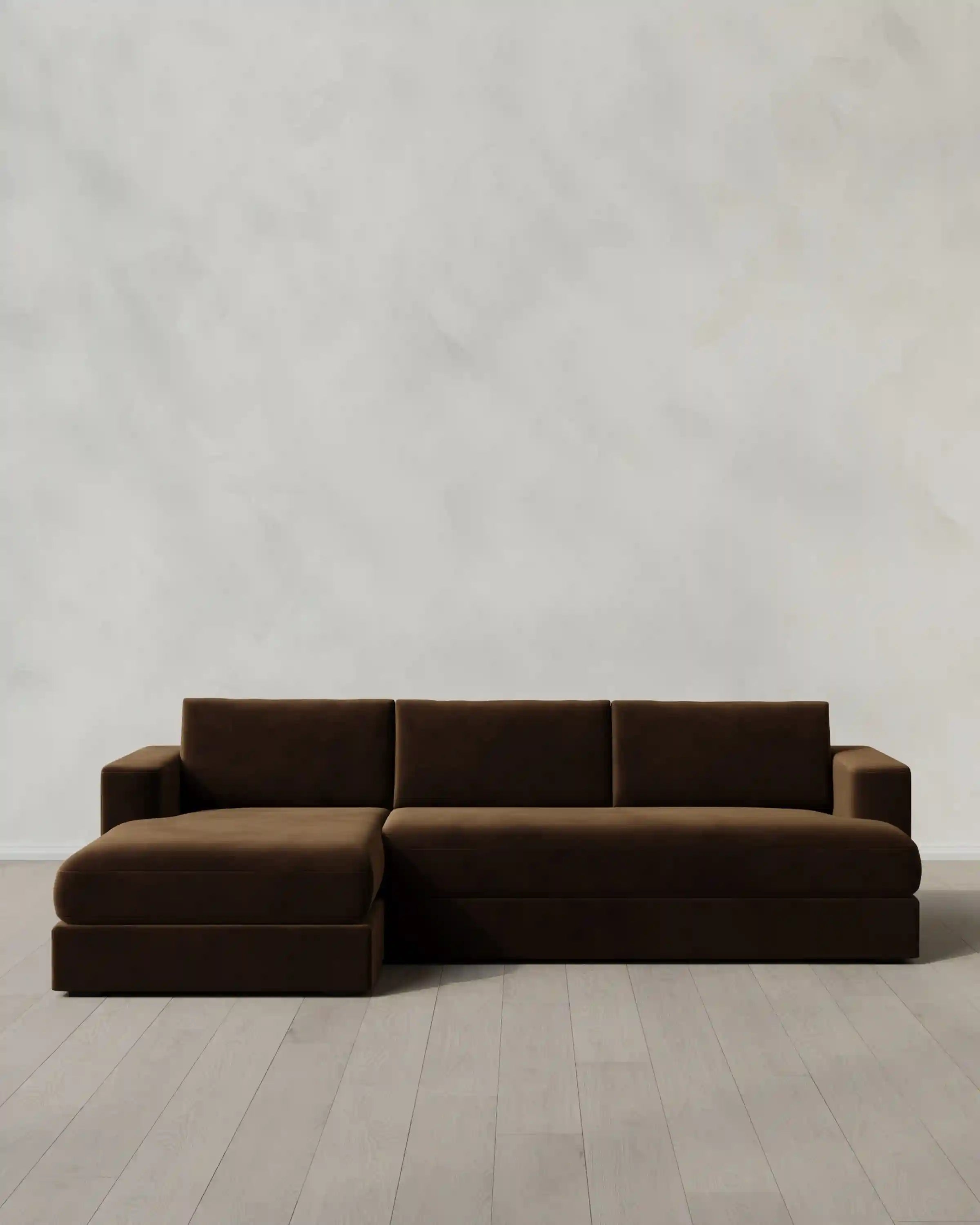 Sierra Curved Arm Chaise Sectional in Performance Velvet