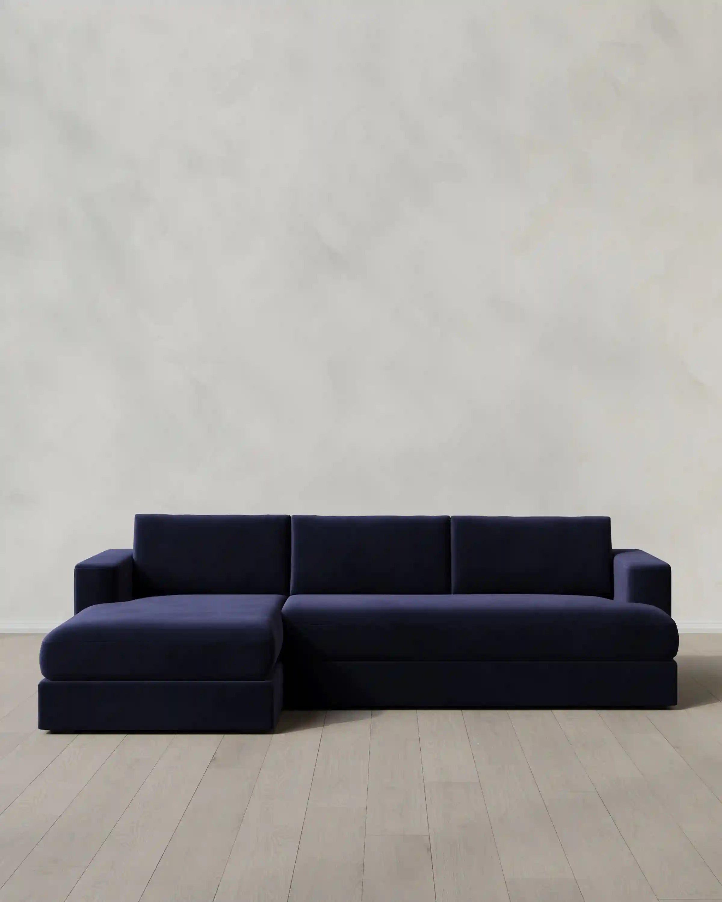 Sierra Curved Arm Chaise Sectional in Performance Velvet