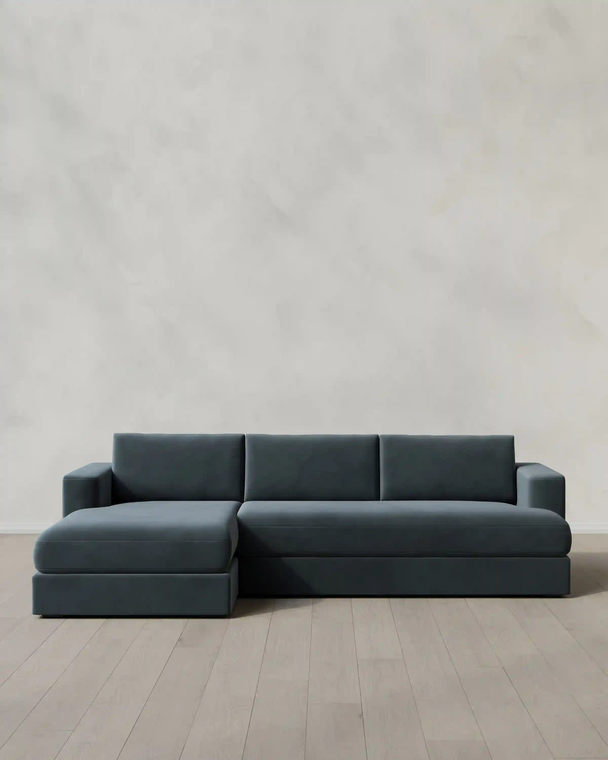 Sierra Curved Arm Chaise Sectional in Performance Velvet
