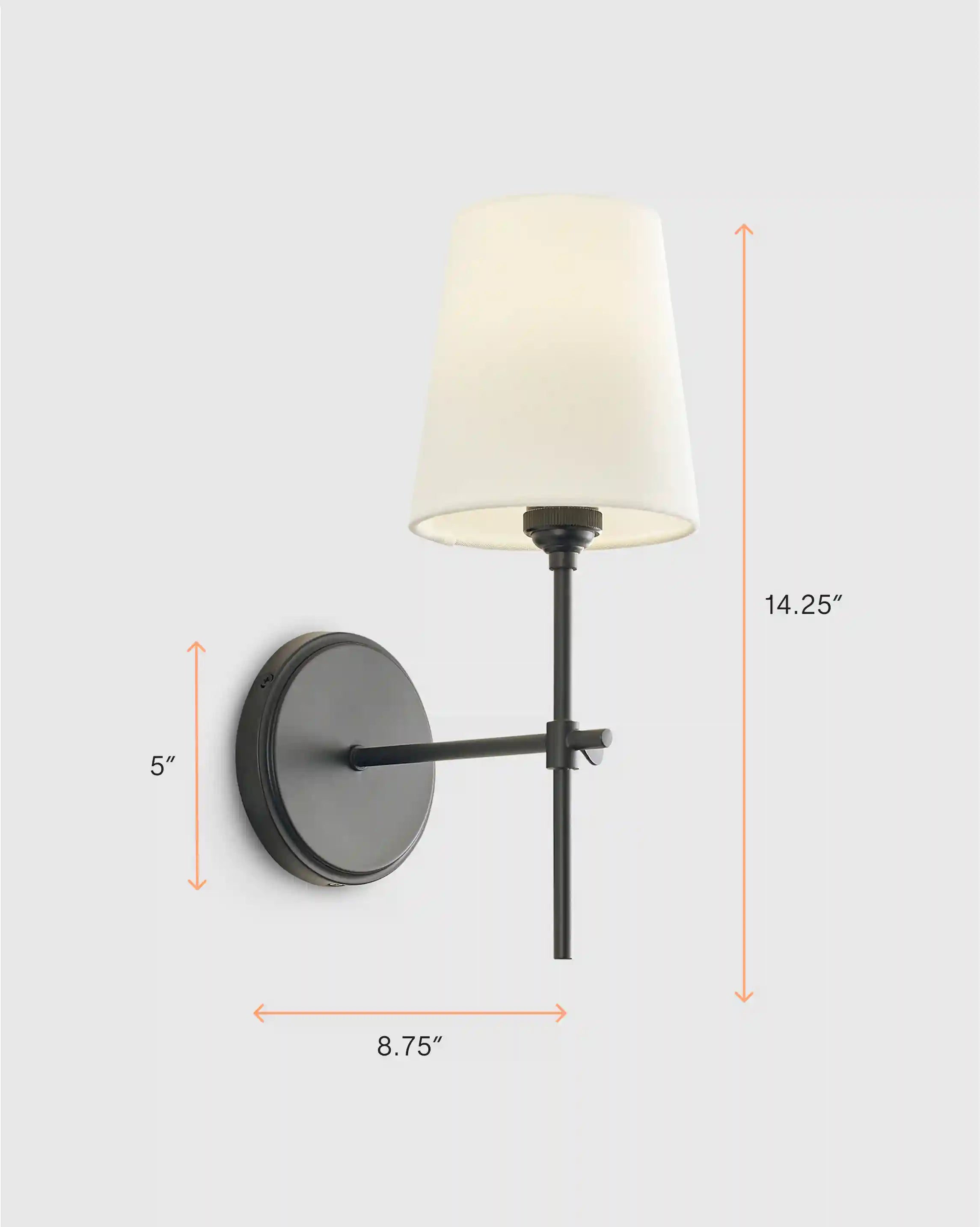 Linear Steel Sconce with Linen Shade