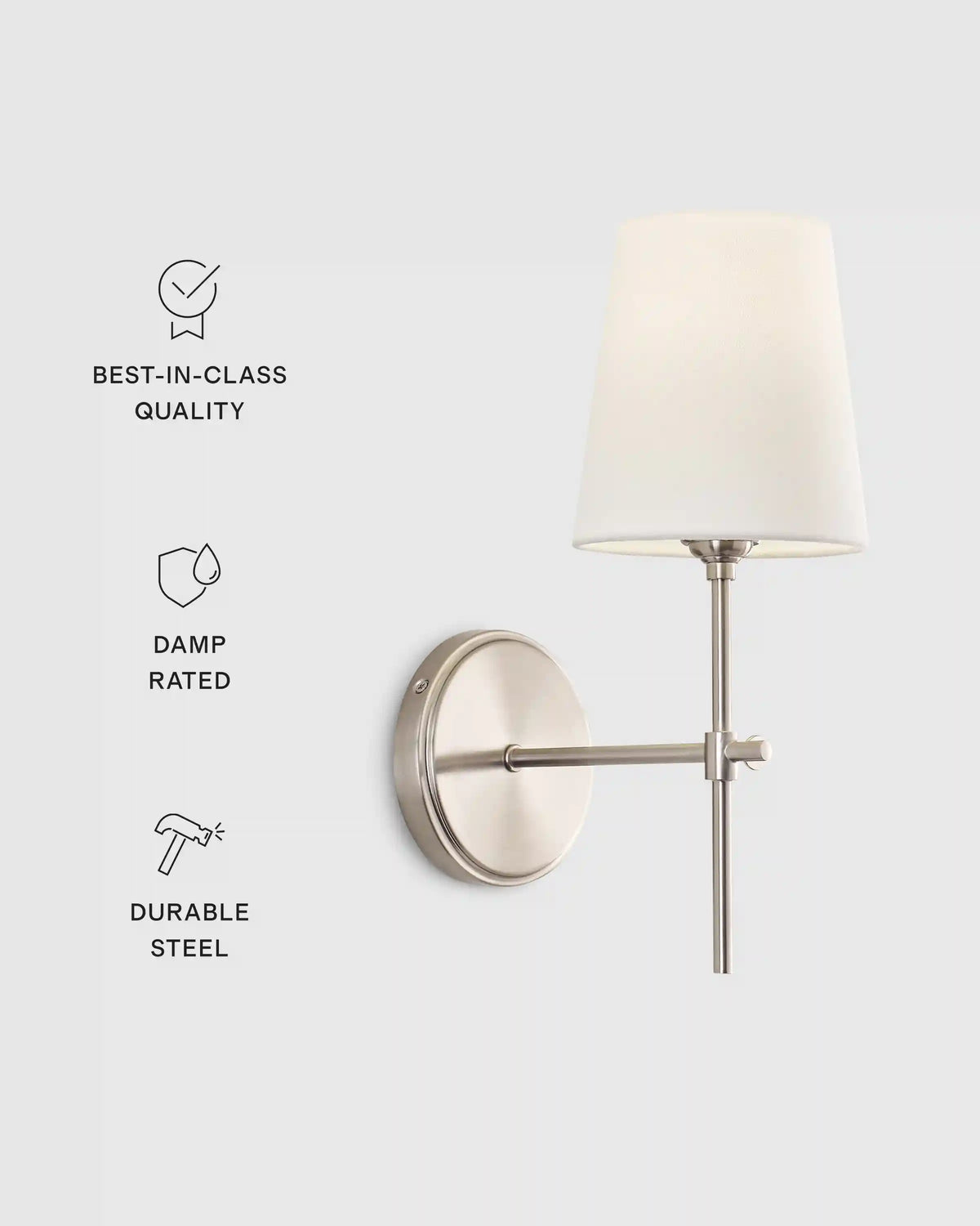 Linear Steel Sconce with Linen Shade