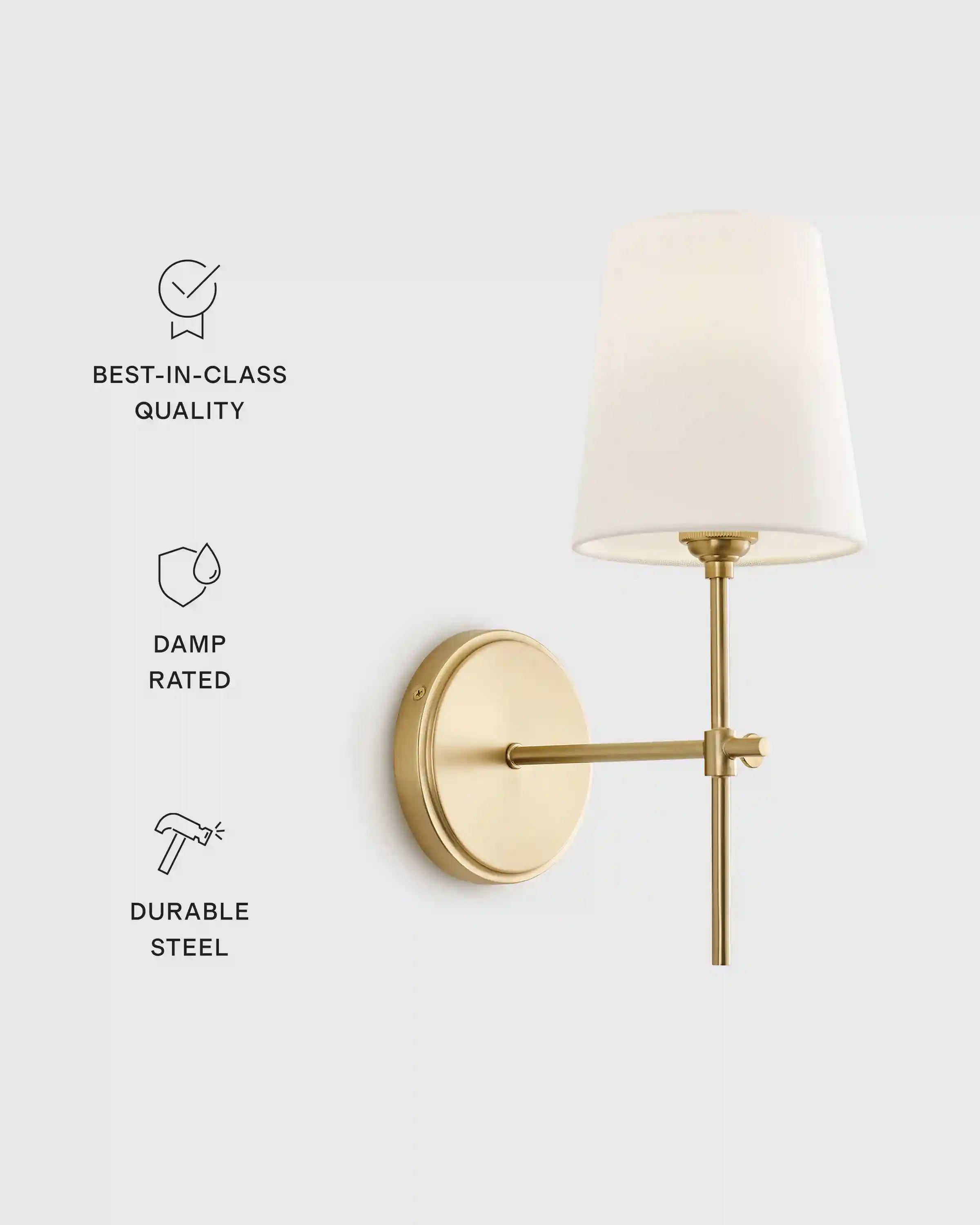 Linear Steel Sconce with Linen Shade