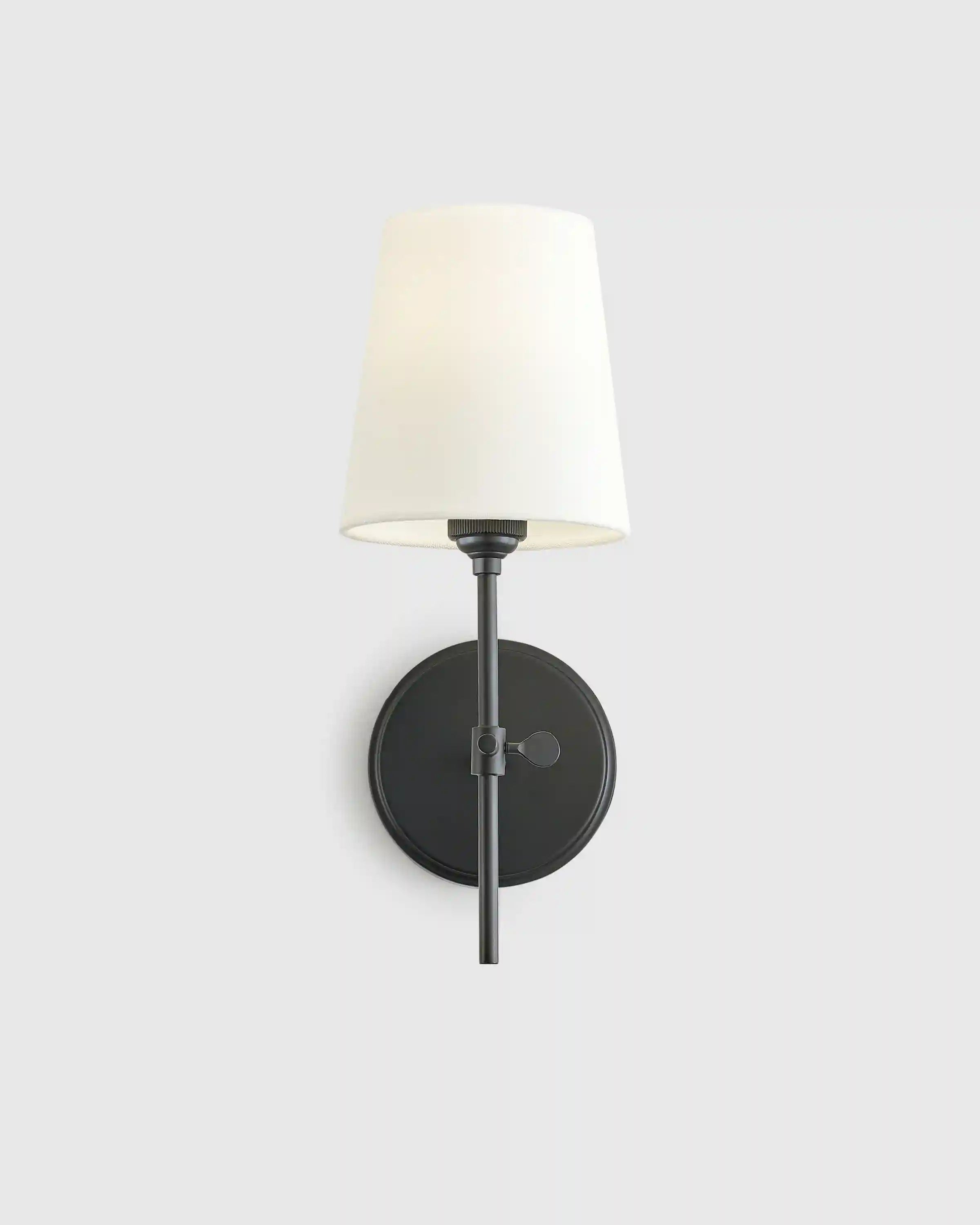 Linear Steel Sconce with Linen Shade