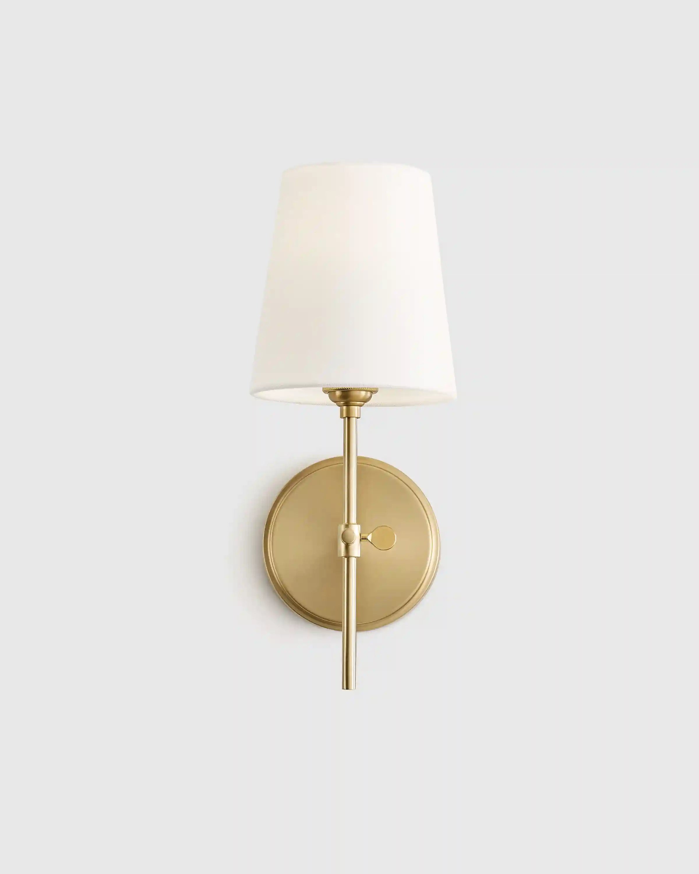 Linear Steel Sconce with Linen Shade