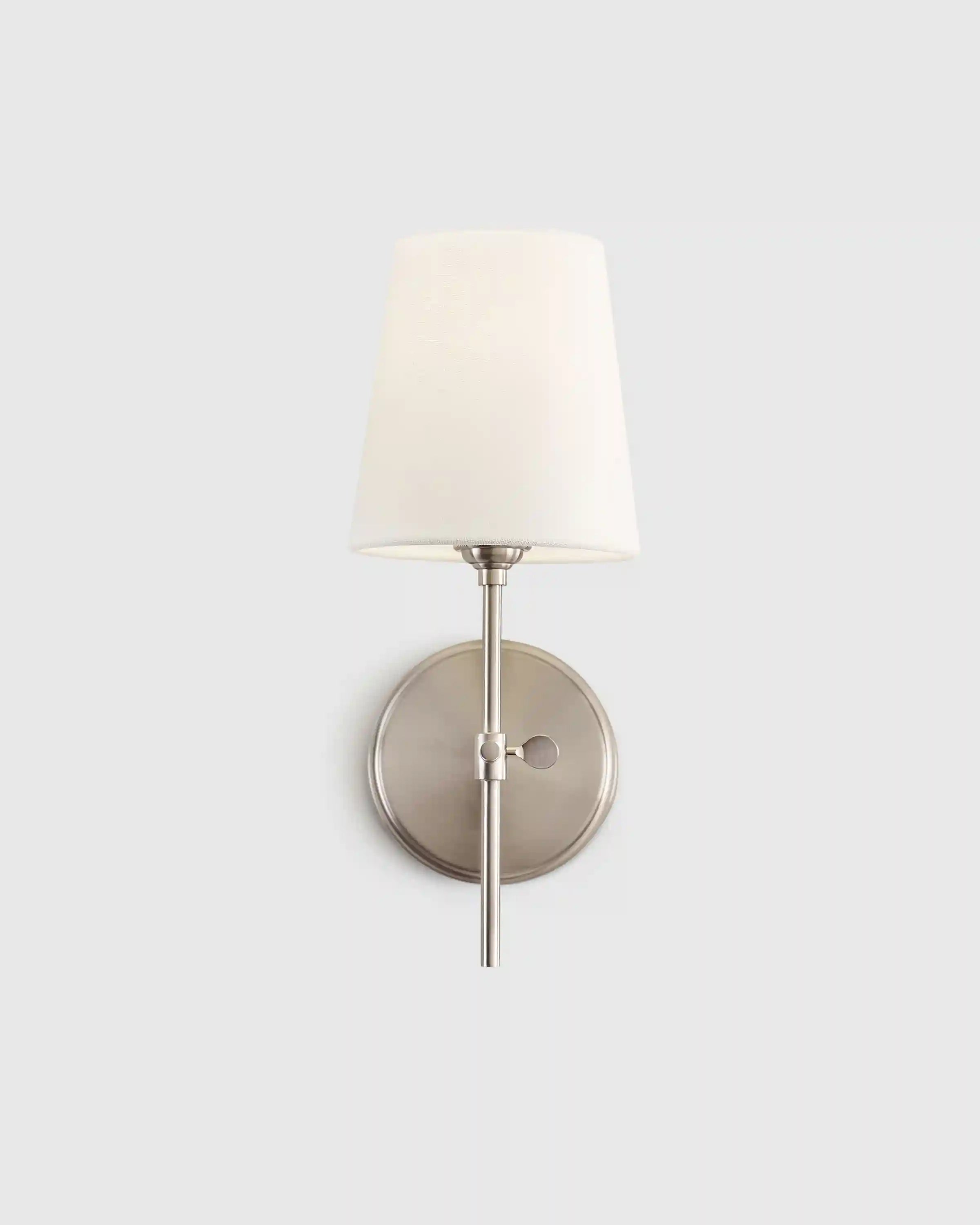 Linear Steel Sconce with Linen Shade