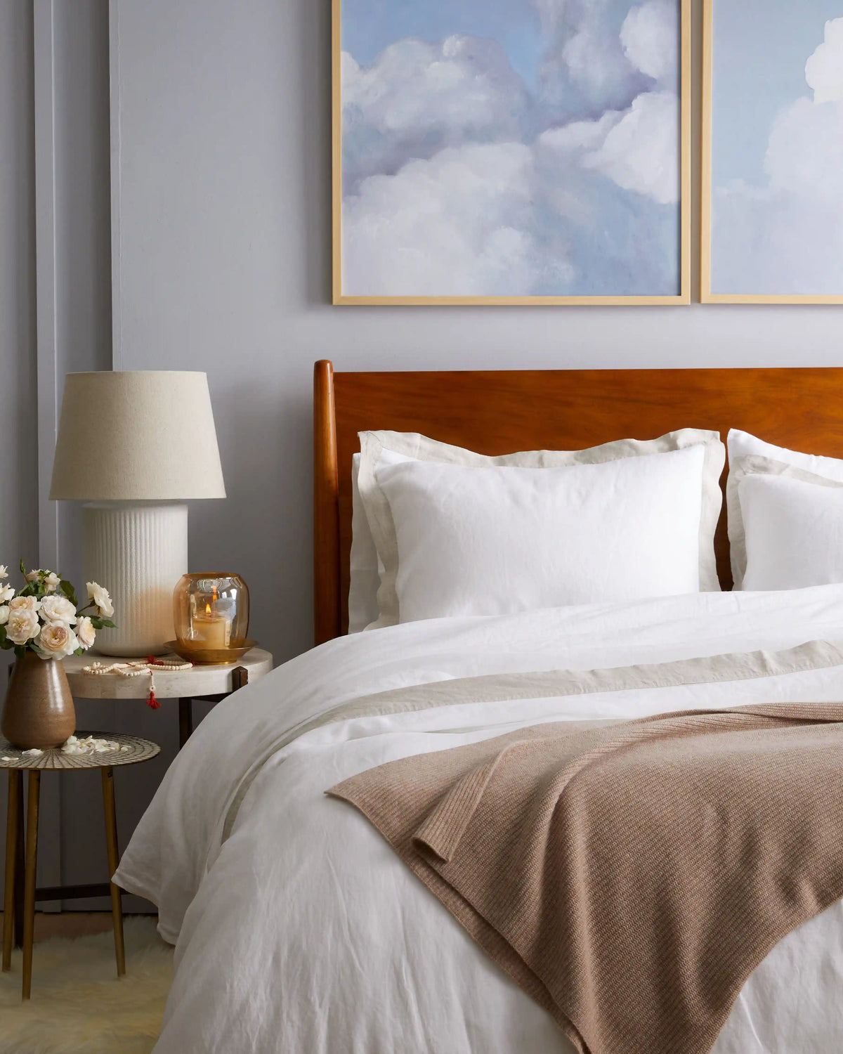 European Linen Bordered Sham Set