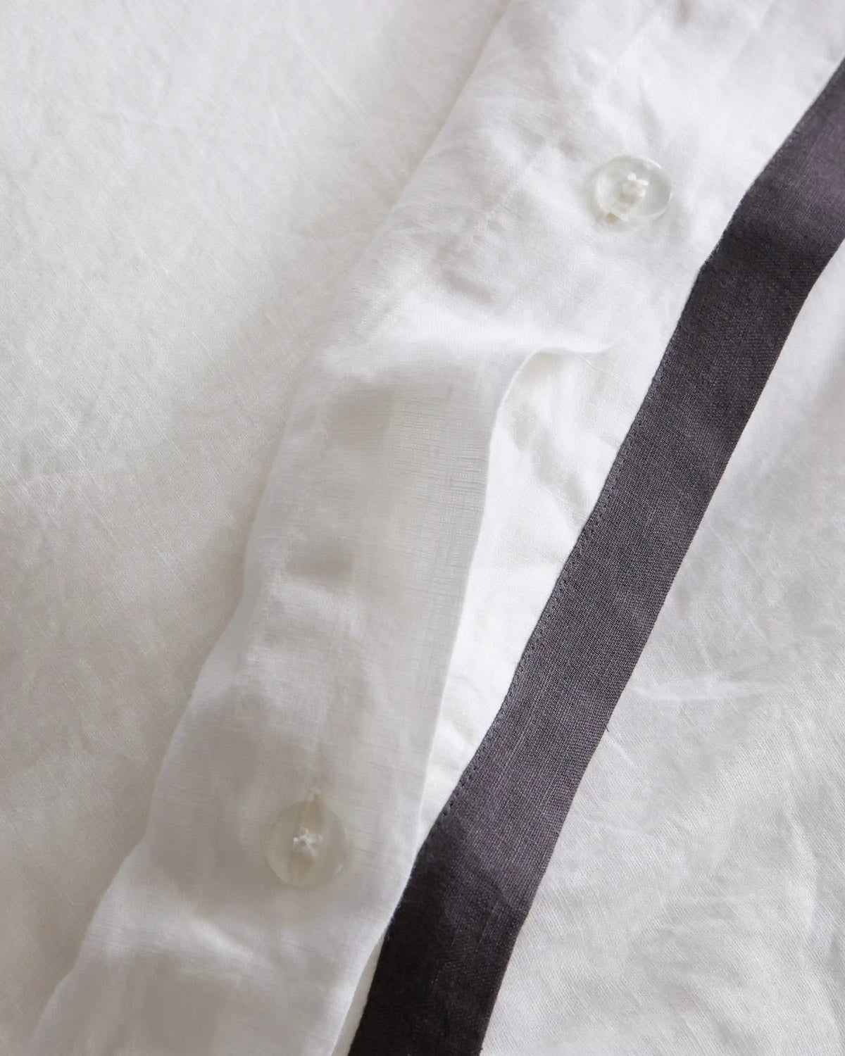 European Linen Contrast Flange Duvet Cover Set