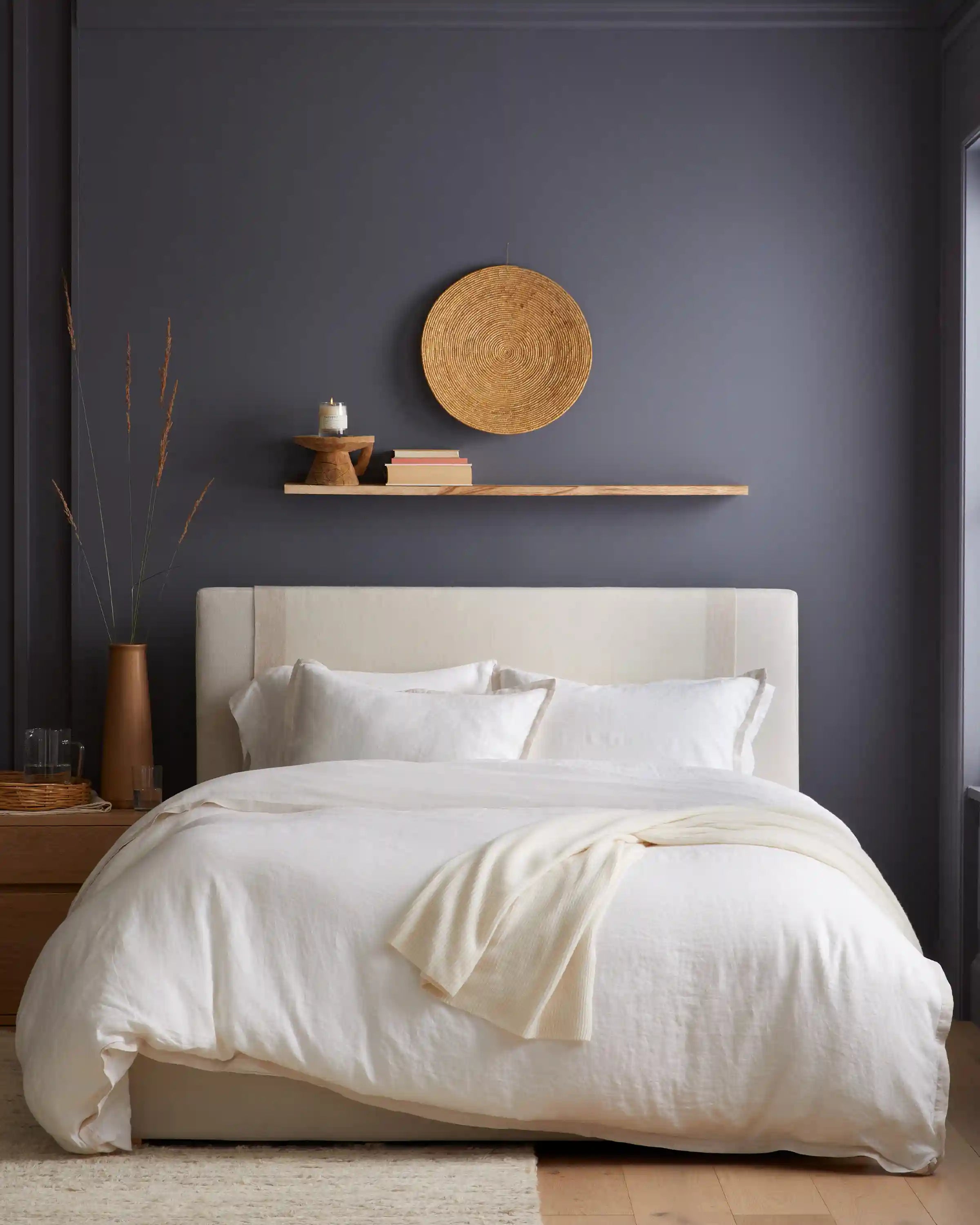 European Linen Contrast Flange Sham Set