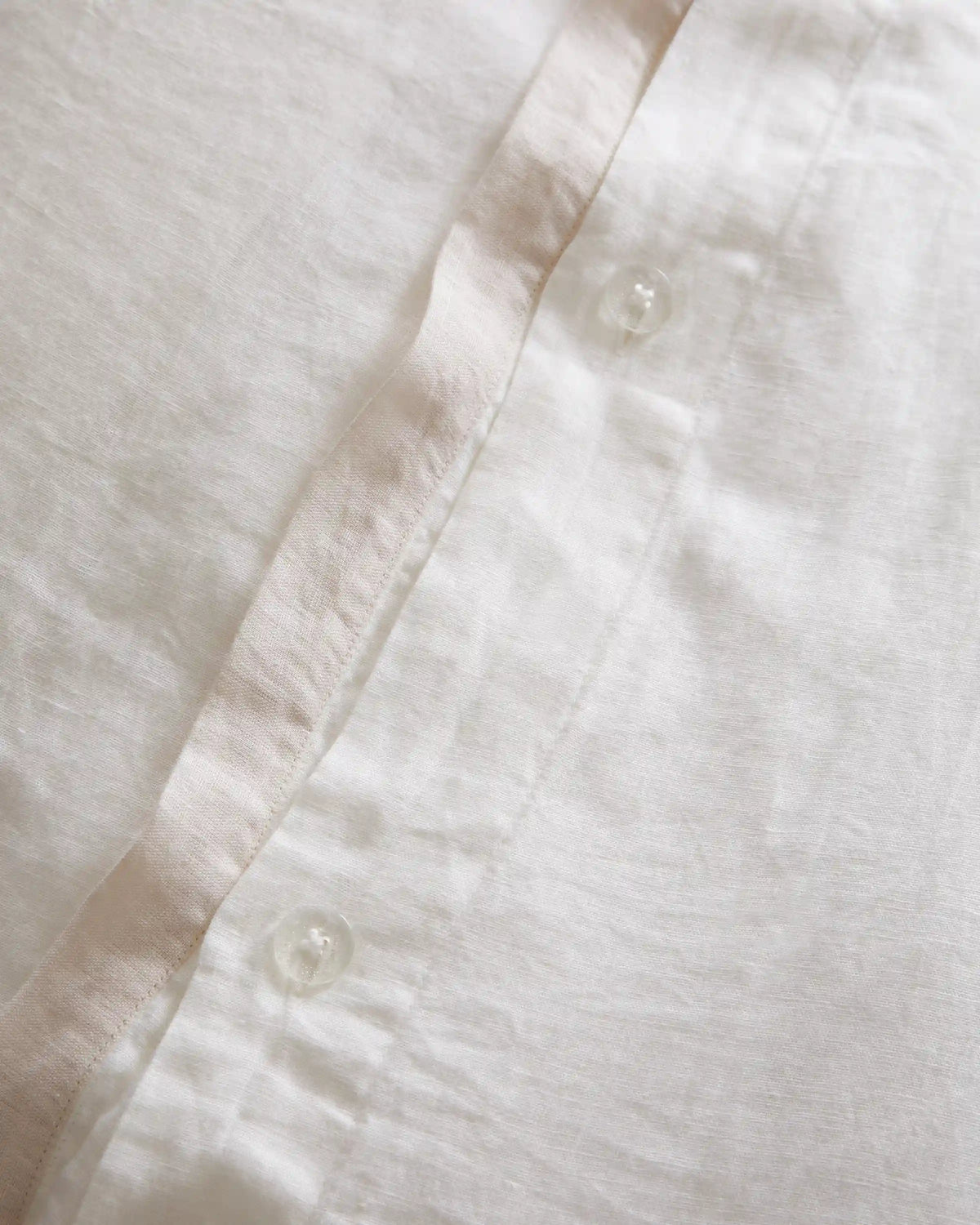 European Linen Contrast Flange Duvet Cover