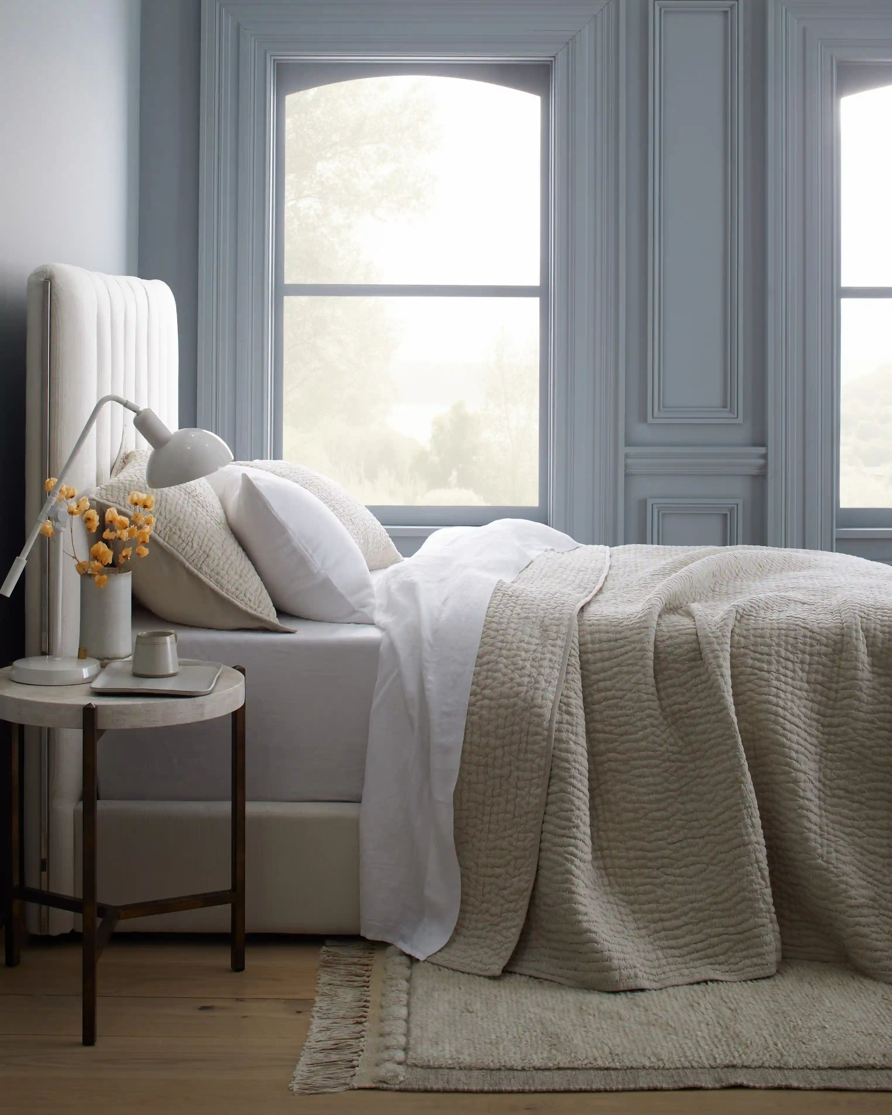 European Linen Cotton Stitch Sham Set