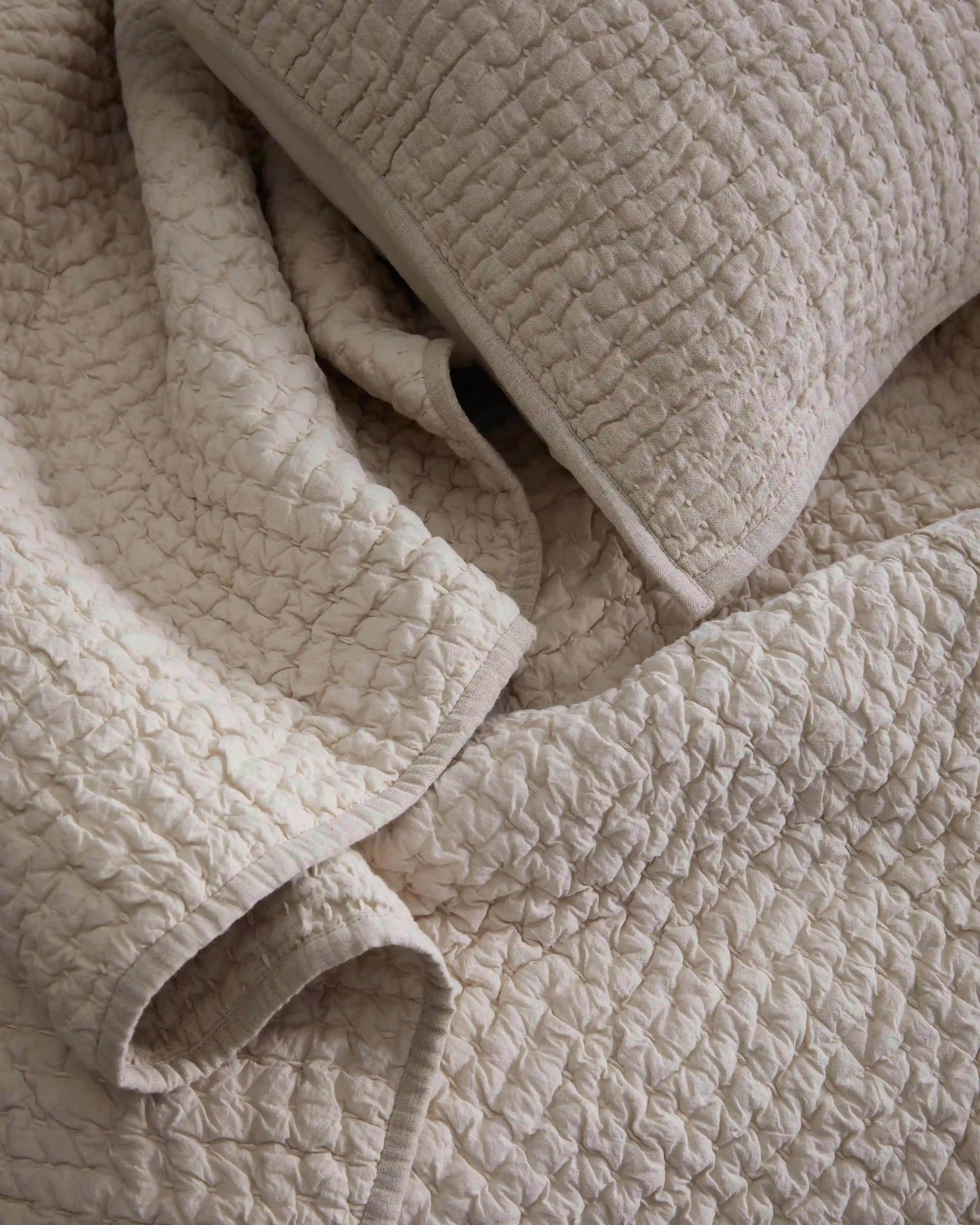 European Linen Cotton Stitch Quilt Set
