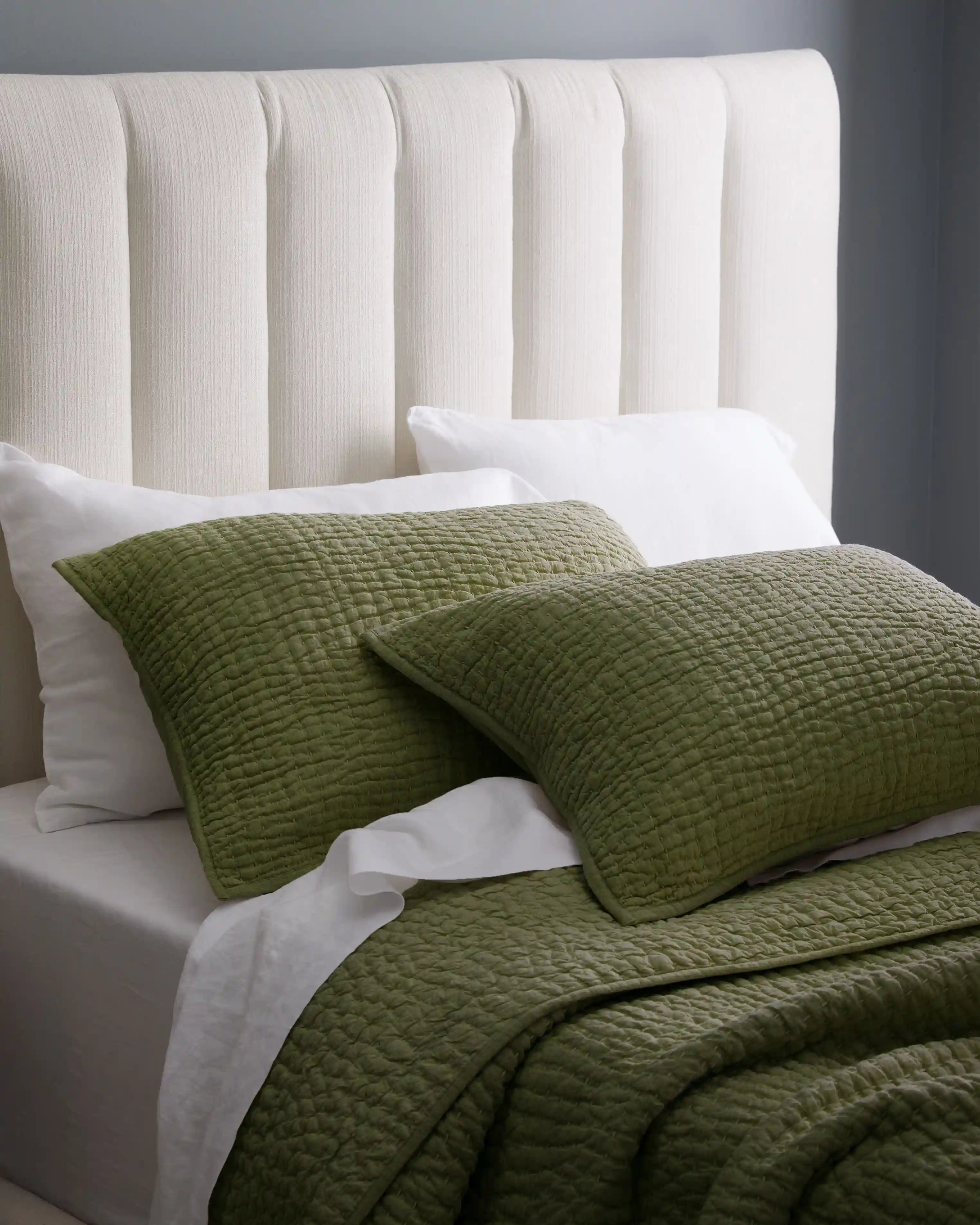 European Linen Cotton Stitch Sham Set