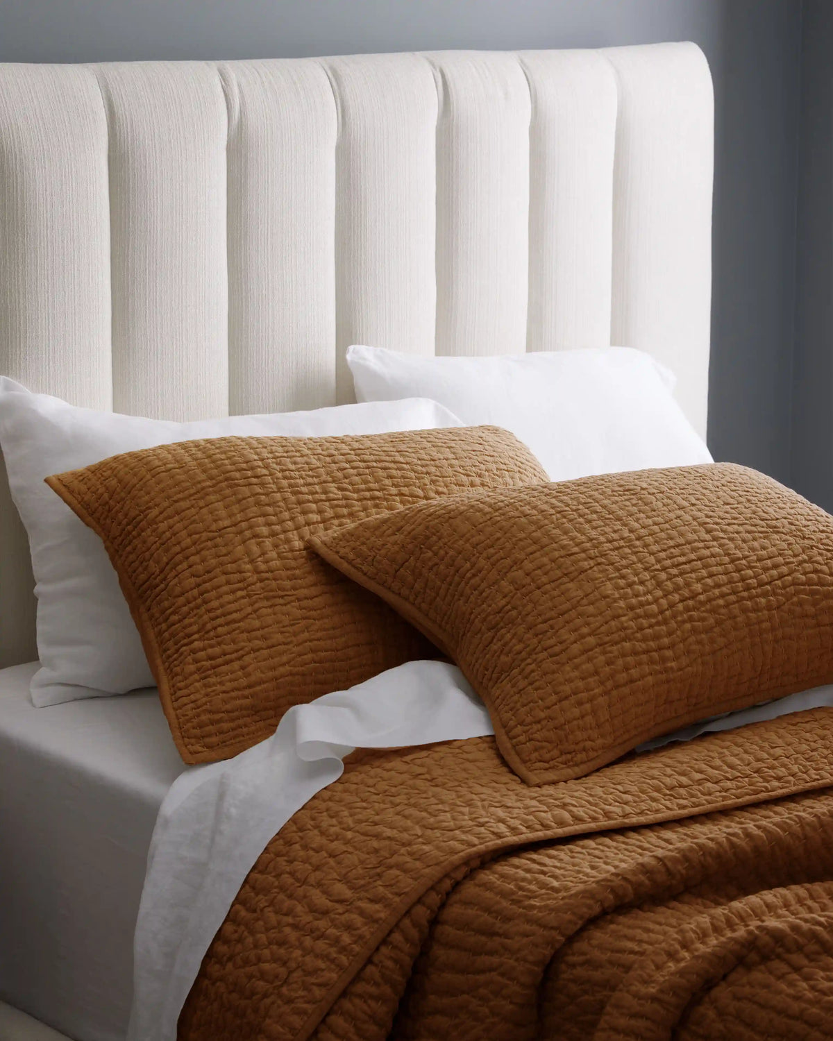 European Linen Cotton Stitch Sham Set