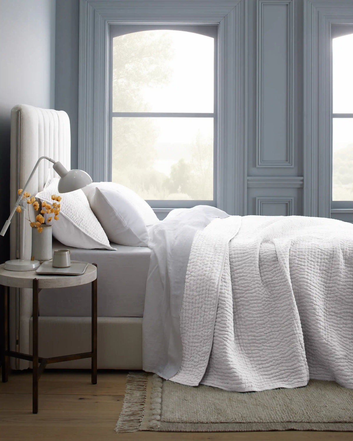 European Linen Cotton Stitch Sham Set