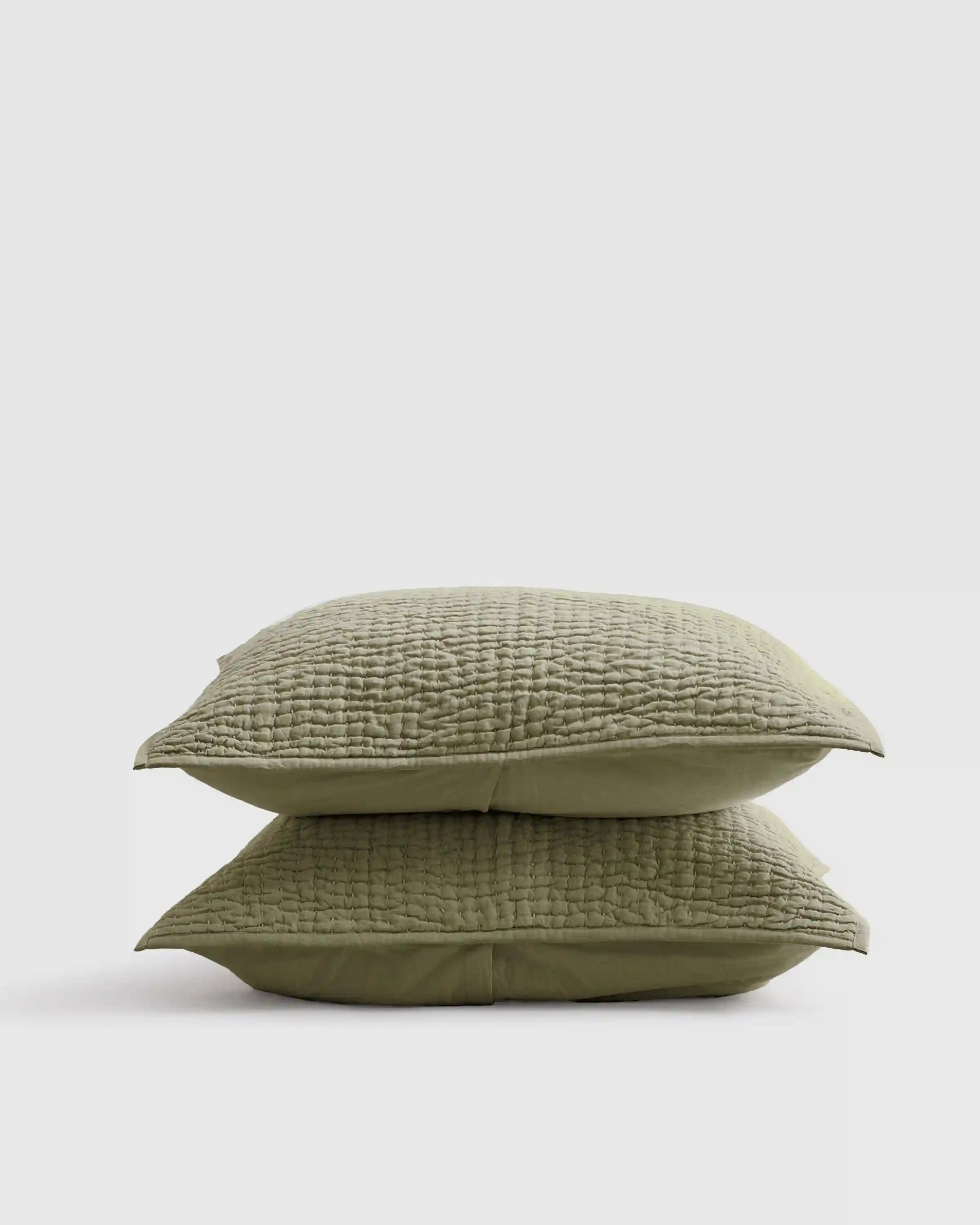 European Linen Cotton Stitch Sham Set