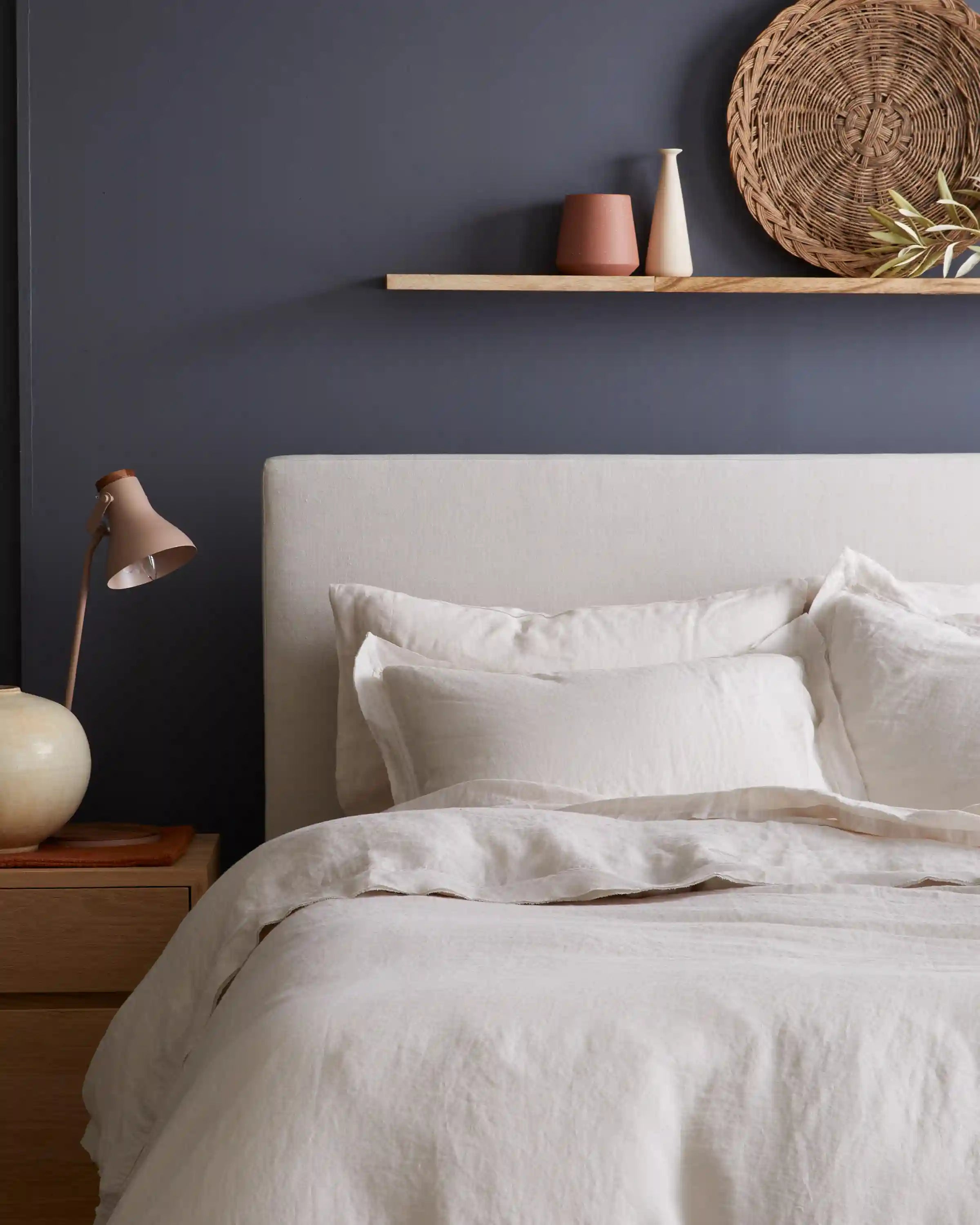 European Linen Double Flange Sham Set