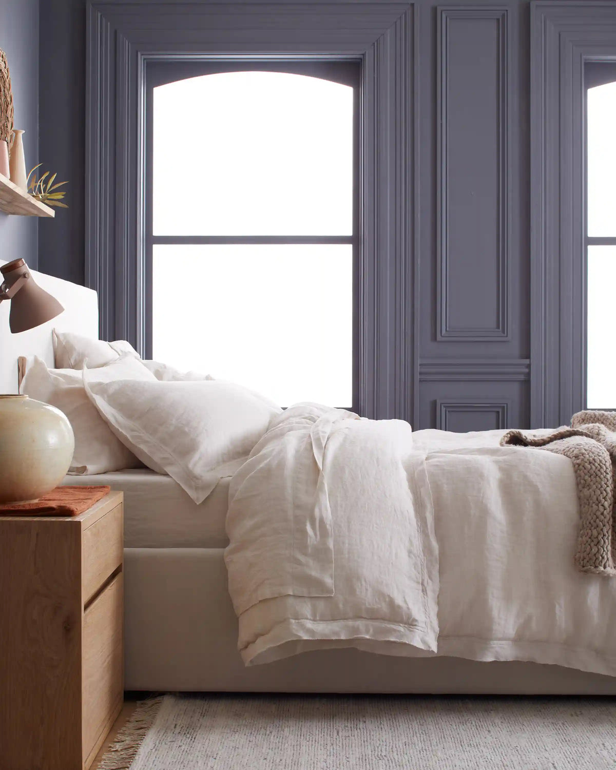 European Linen Double Flange Sham Set
