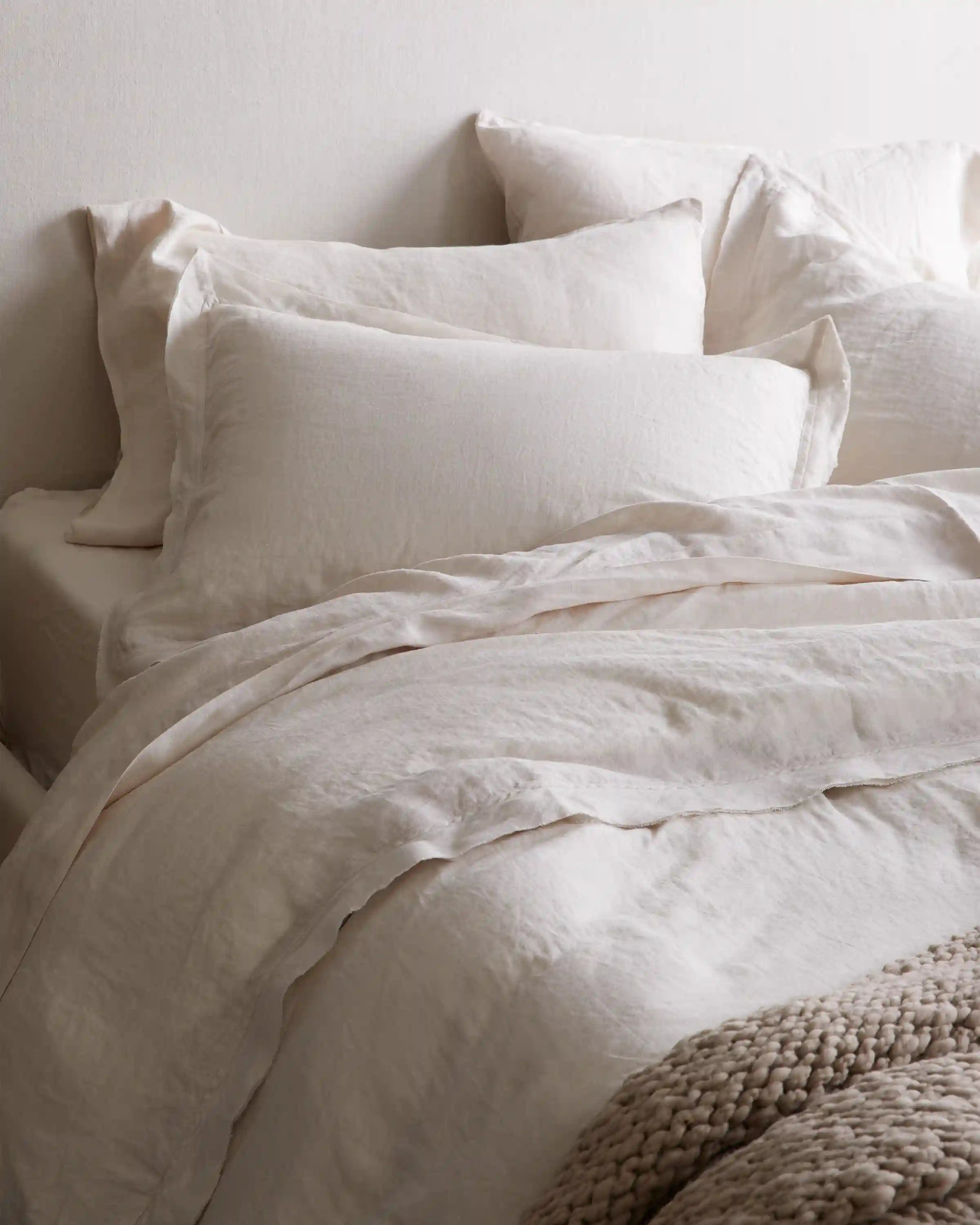 European Linen Double Flange Sham Set