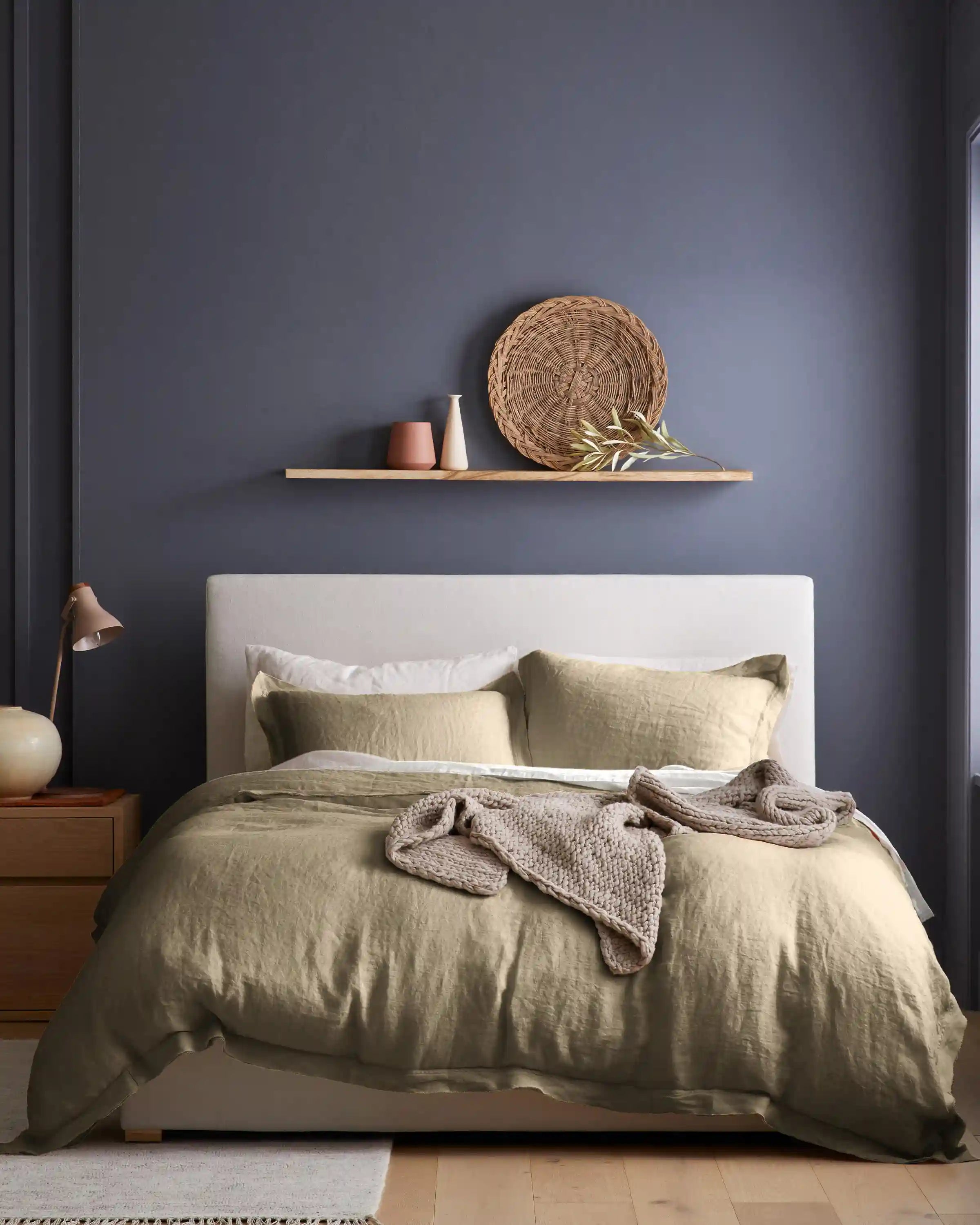 European Linen Double Flange Duvet Cover Set