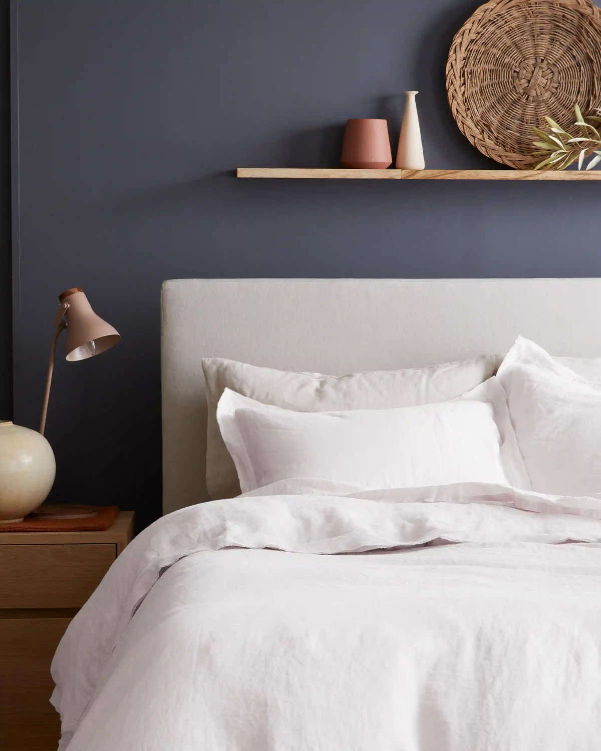 European Linen Double Flange Sham Set