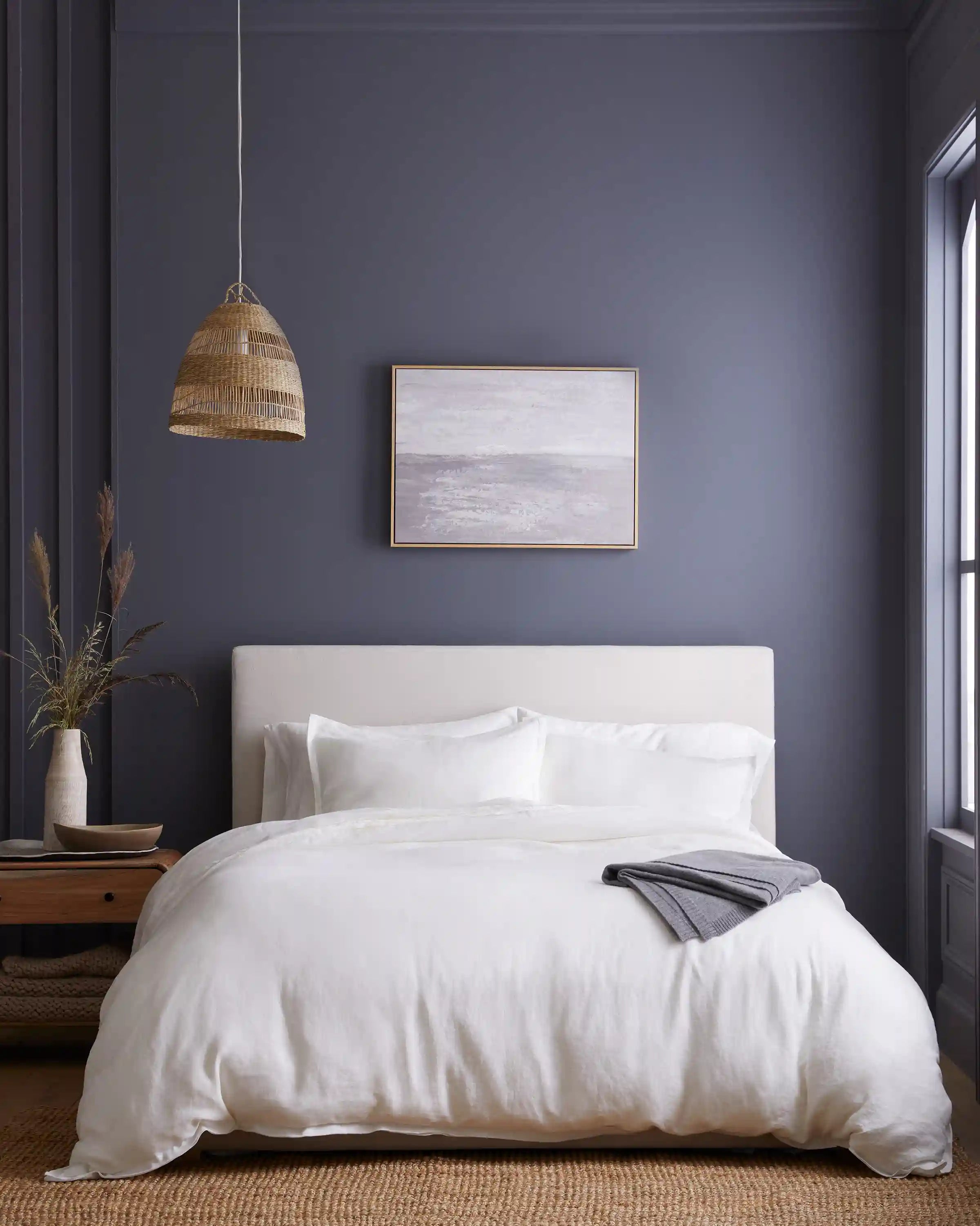 European Linen Double Embroidered Edge Duvet Cover