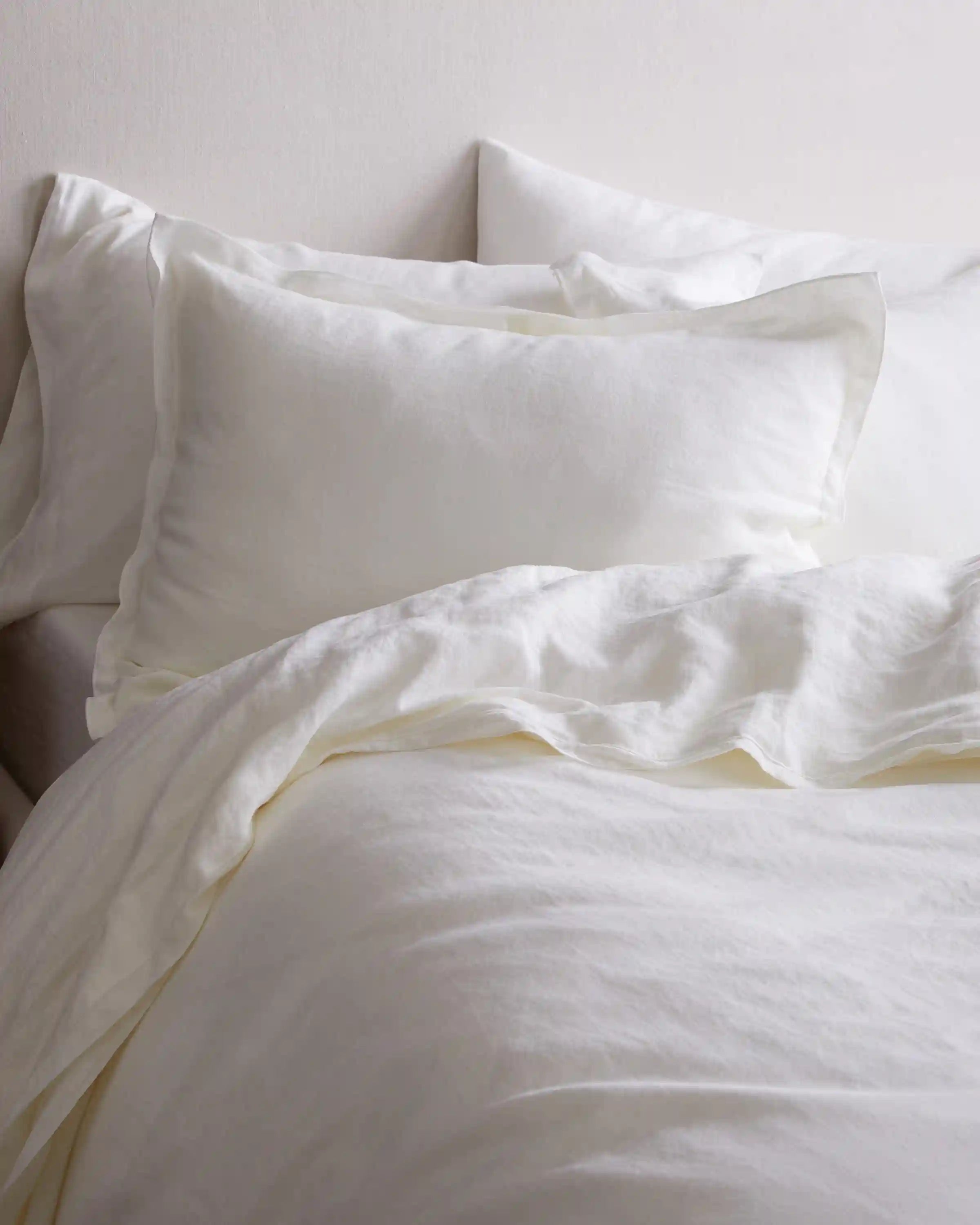 European Linen Double Embroidered Edge Duvet Cover Set