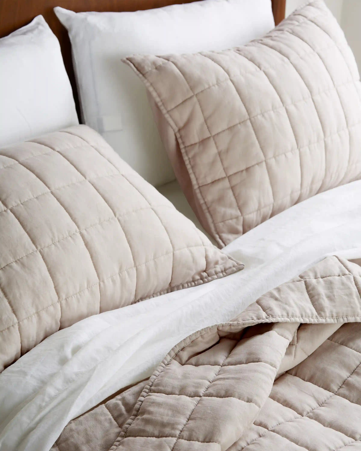 European Linen Box Quilted Sham Set