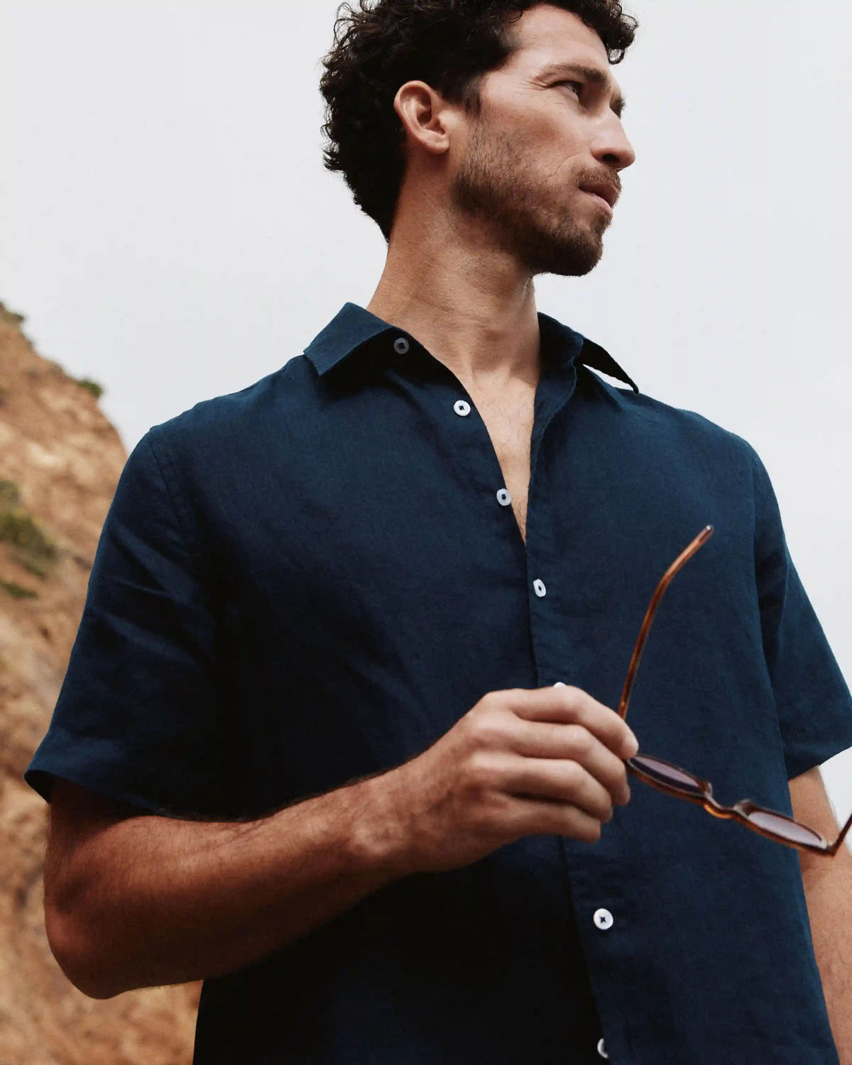 100% European Linen Relaxed Short Sleeve Shirt