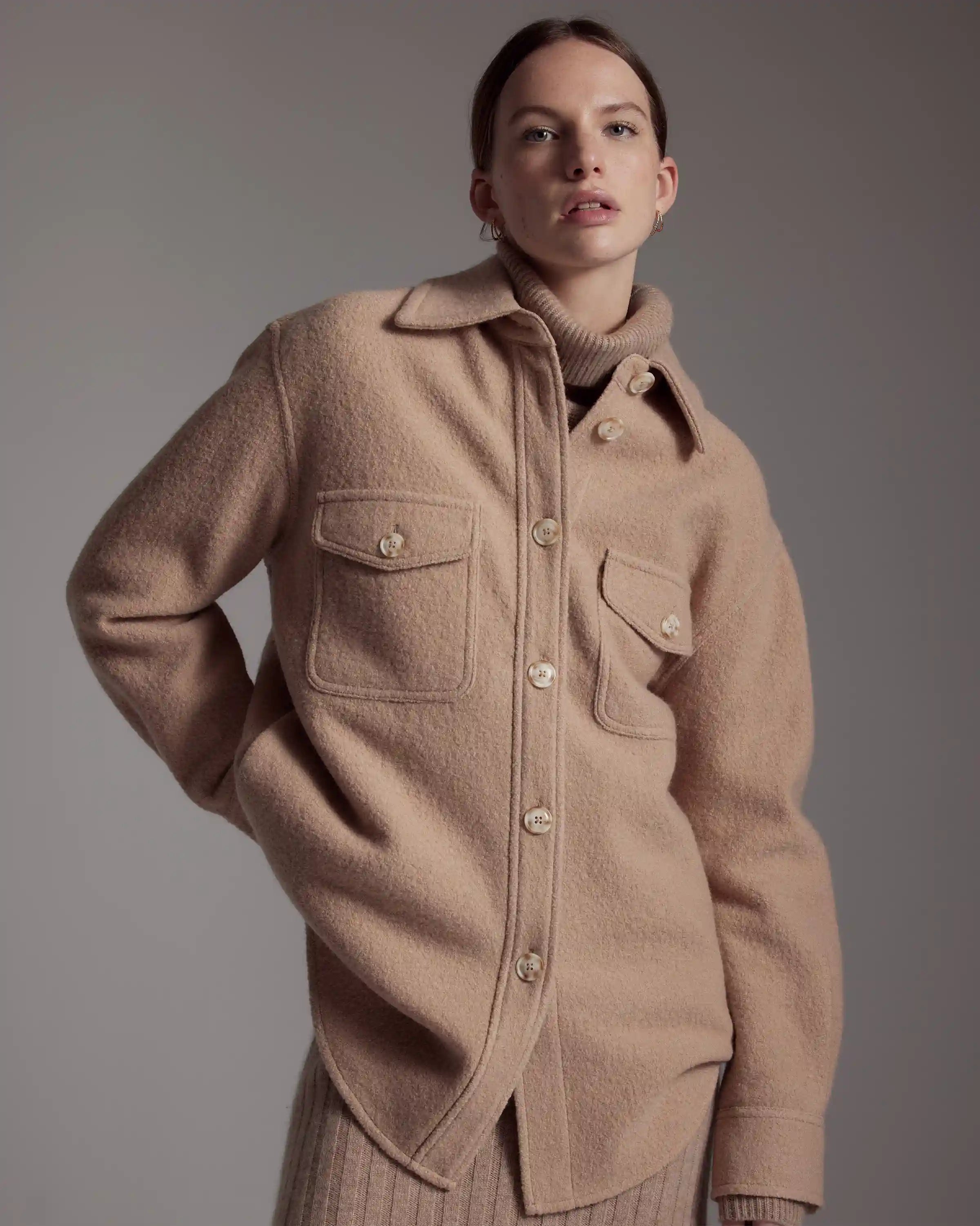 100% Merino Wool Shirt Jacket