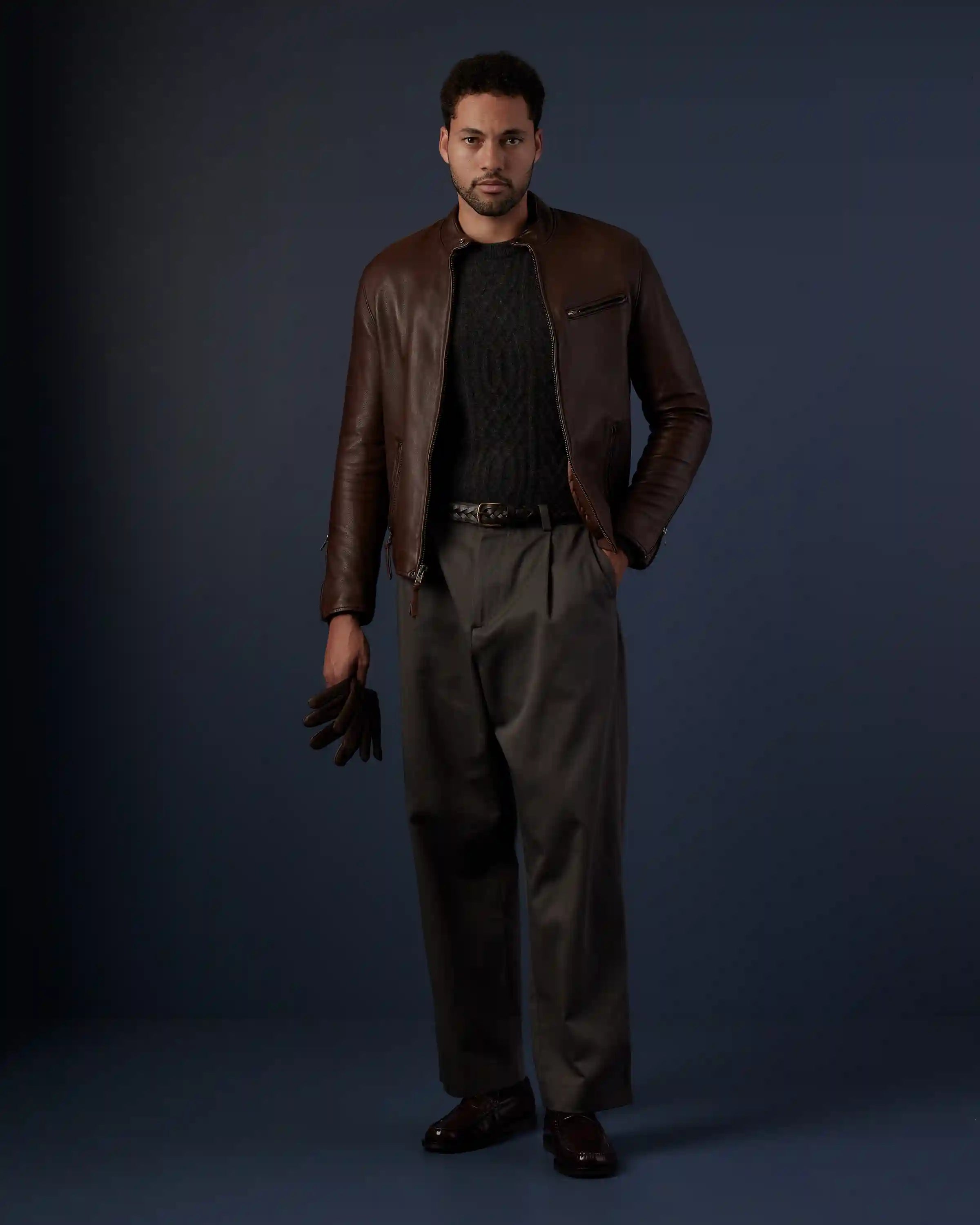 100% Leather Café Racer Jacket