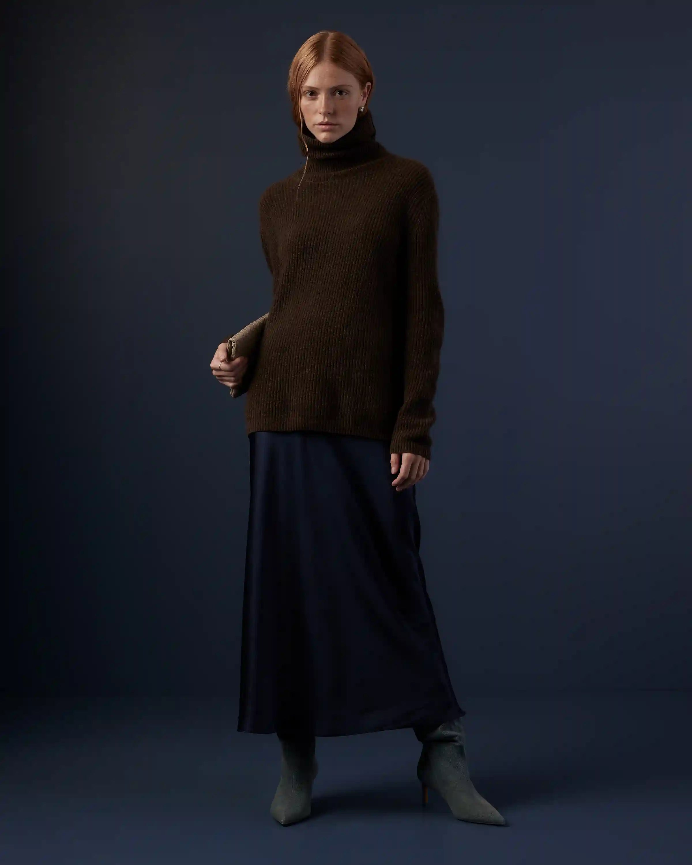 Mongolian Spring Cashmere Fisherman Turtleneck Sweater