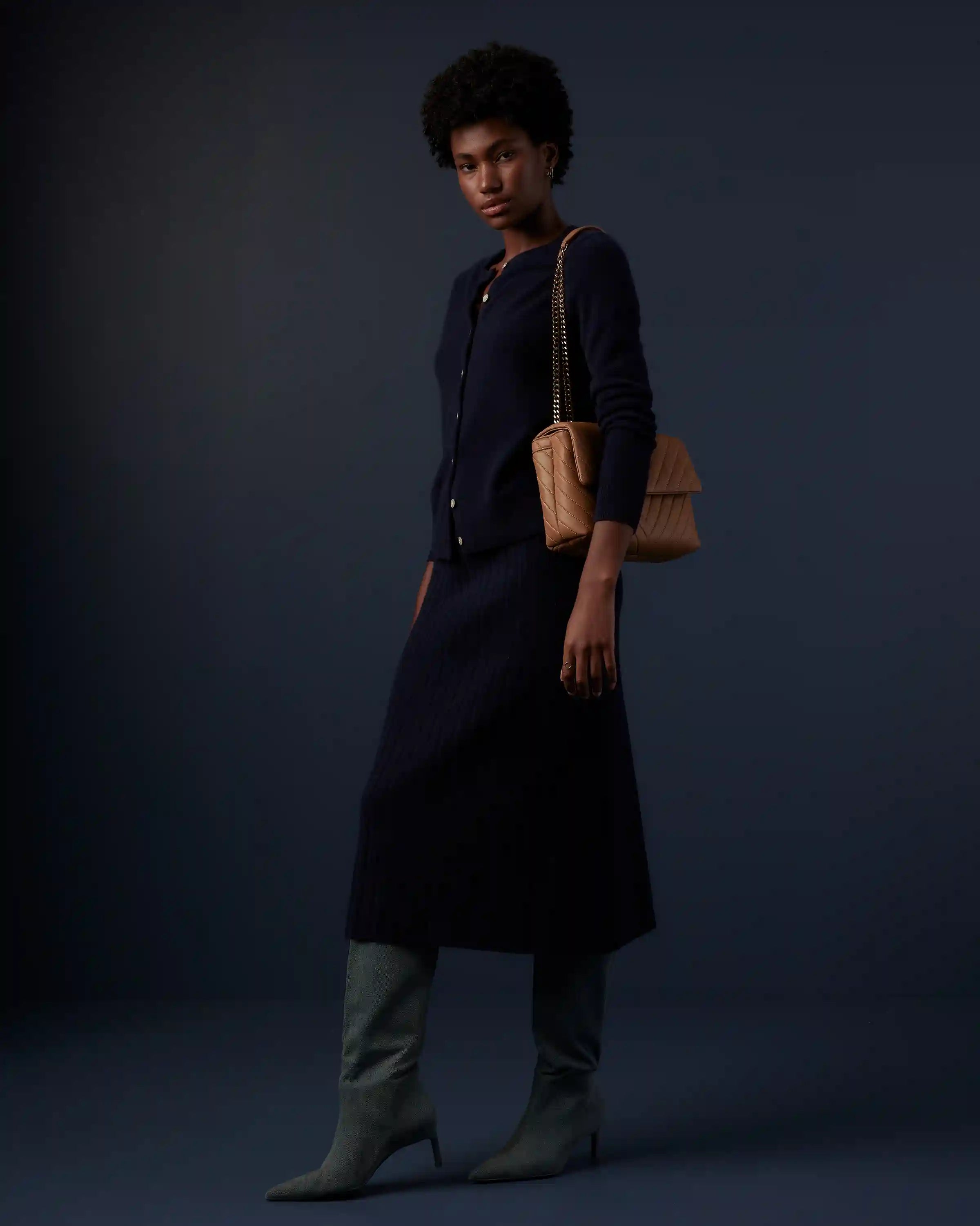 Mongolian Cashmere Midi Skirt