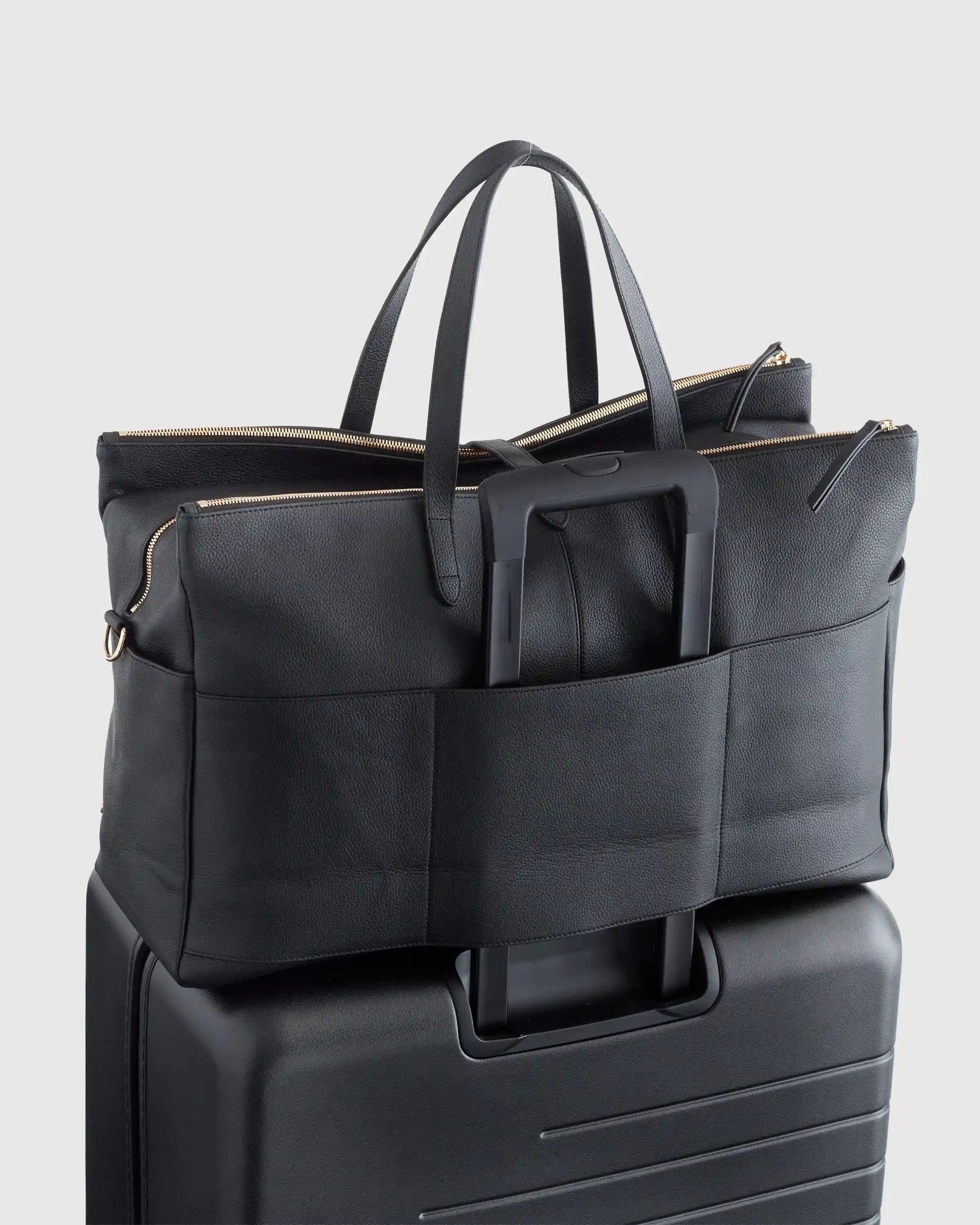 Italian Leather Triple Compartment Weekender