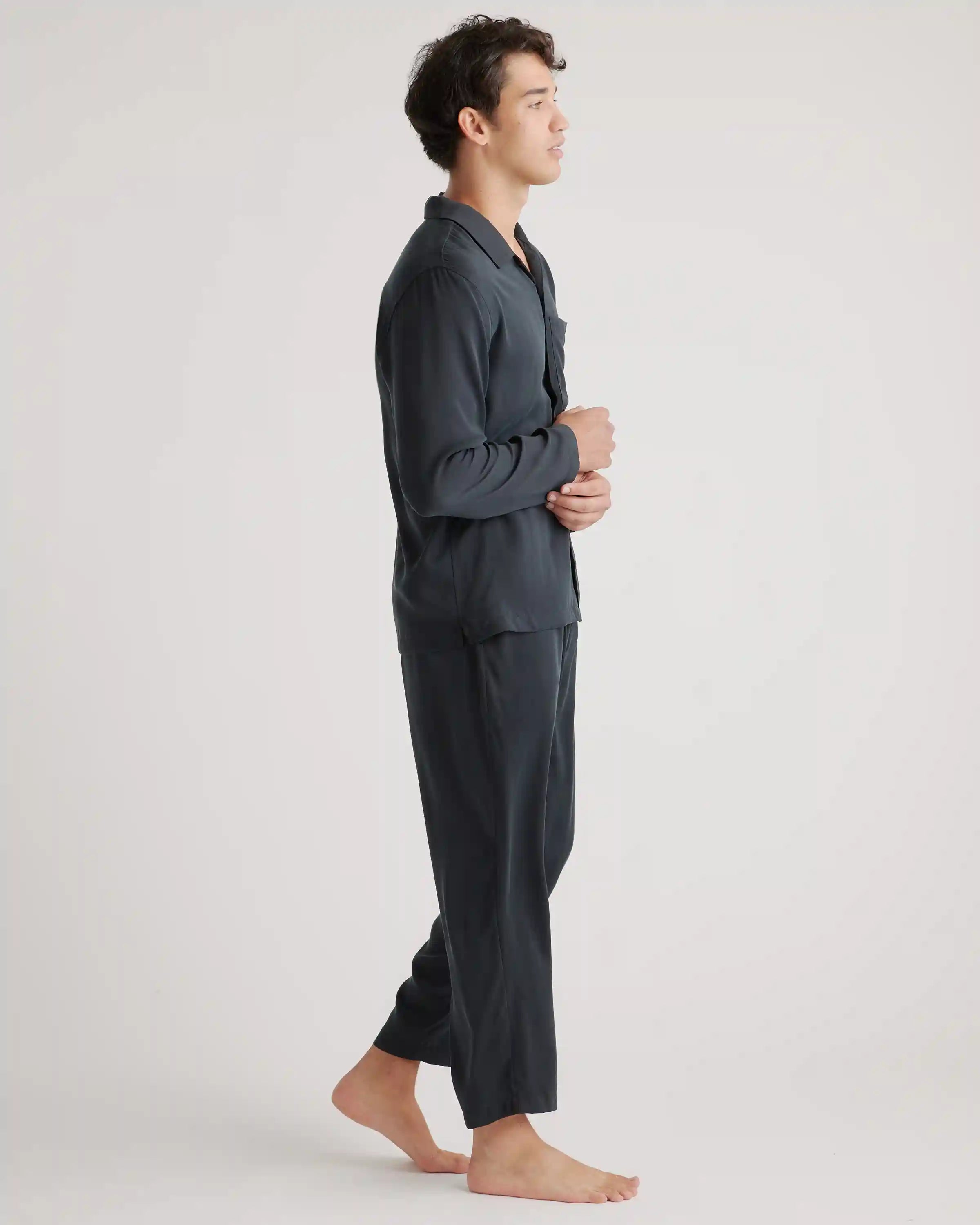 100% Washable Silk Button Down Pant Set