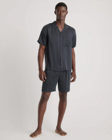 100% Washable Silk Button Down Short Set