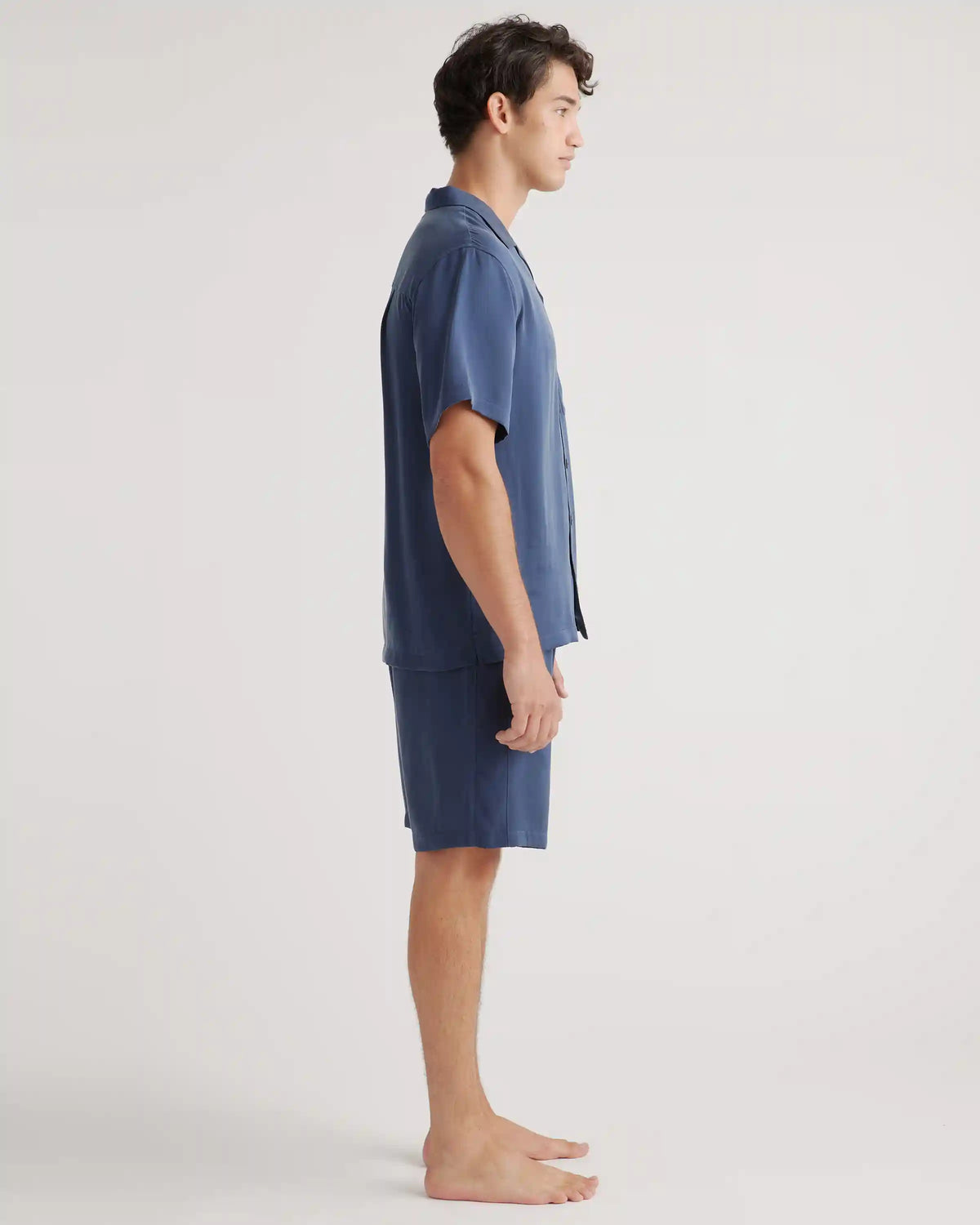 100% Washable Silk Button Down Short Set