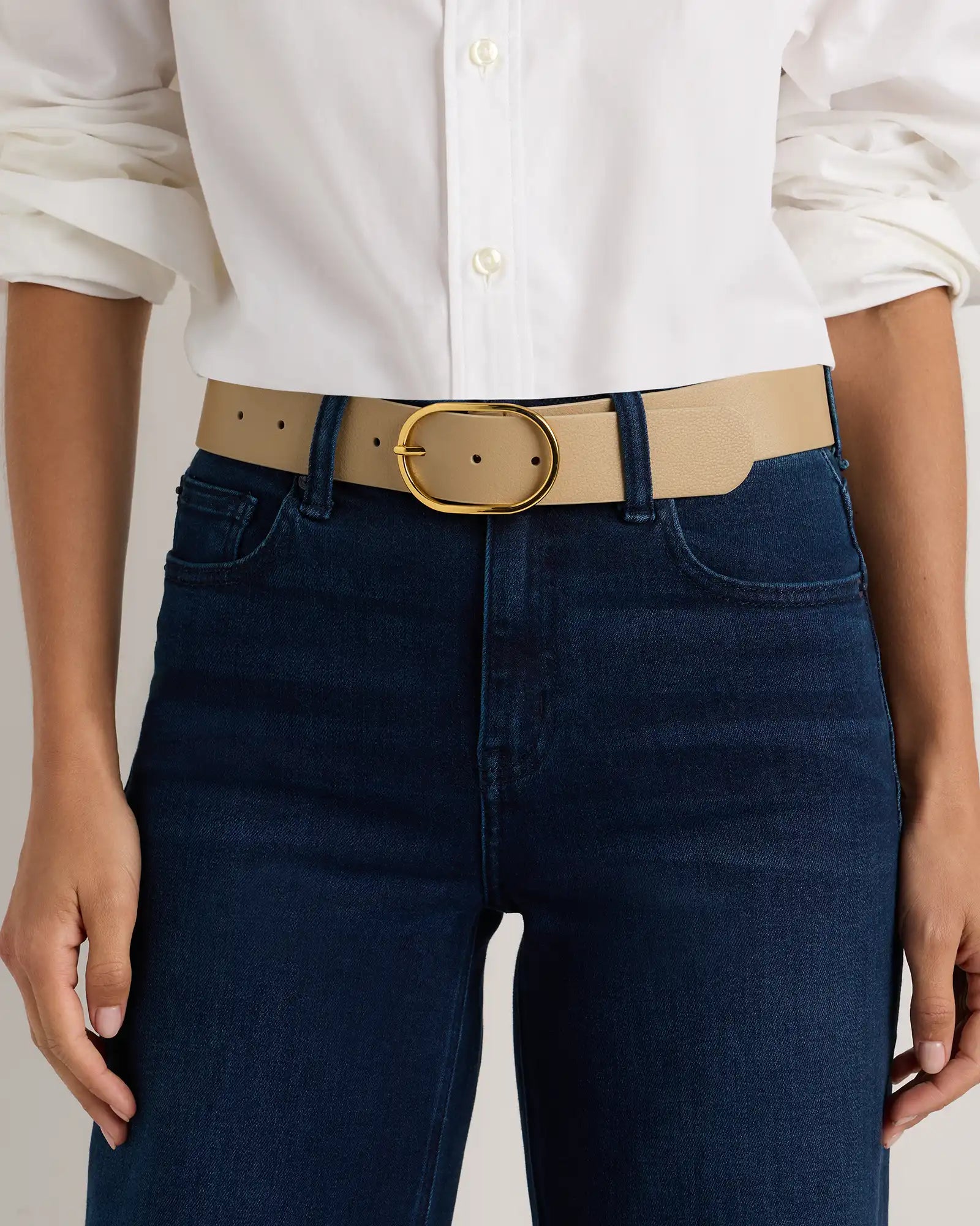 Cleo Oval European Leather Belt
